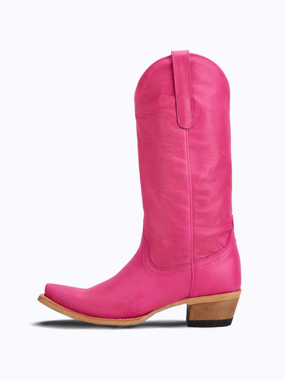 Hot Pink Snip-Toe Mid Calf Cowboy Boots For Women