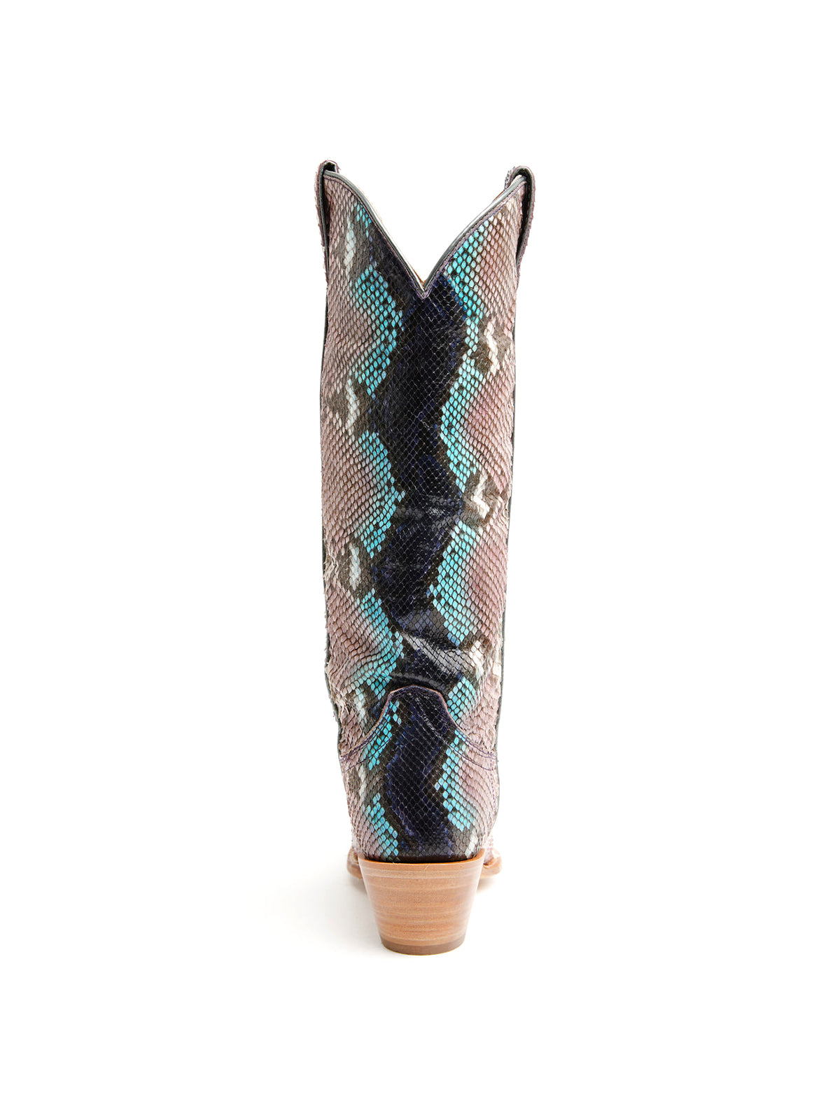 Purple Snakeskin Print Snip-Toe Sleek Wide Calf Knee High Cowgirl Boots