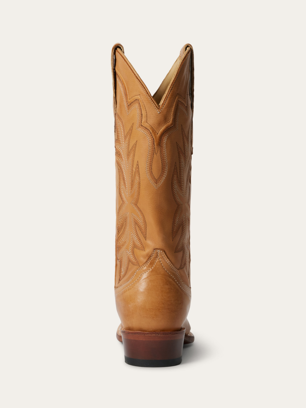 Western Embroidery Snip-Toe Tall Wide Mid Calf Cowgirl Boots - Tan