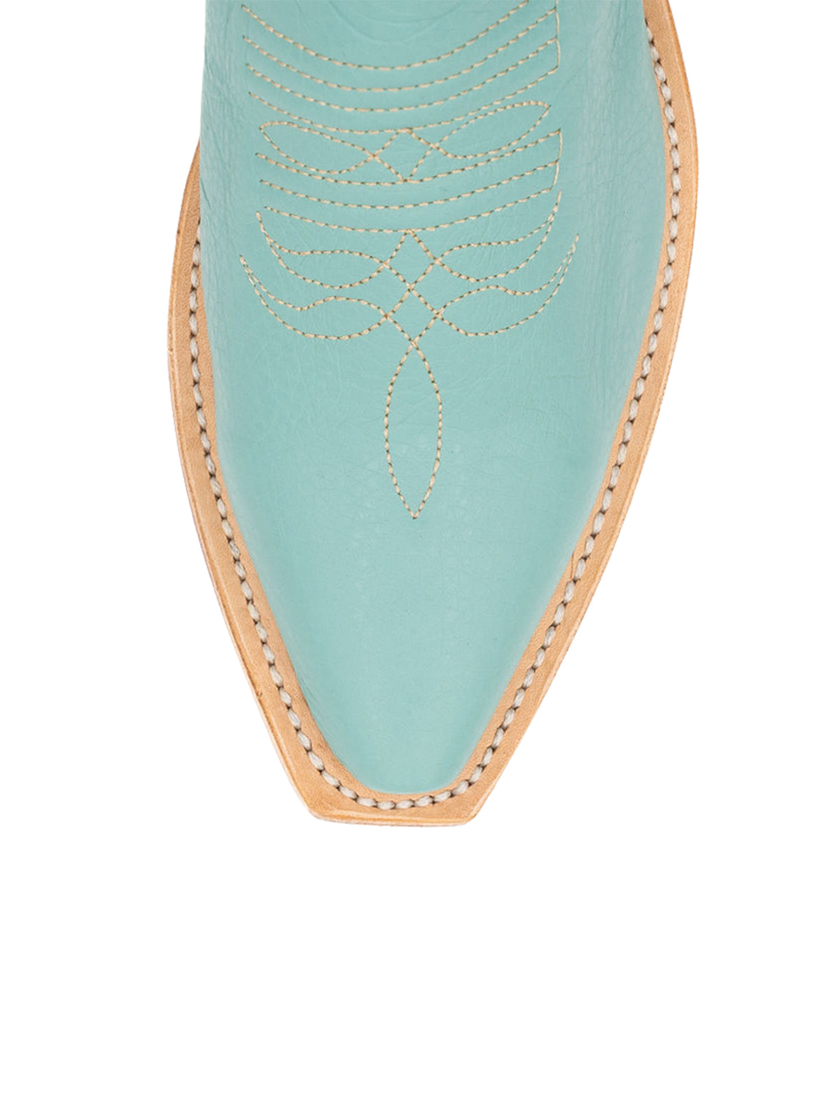 Green Snip-Toe Classic Embroidery Sleek Mid Calf Cowgirl Boots