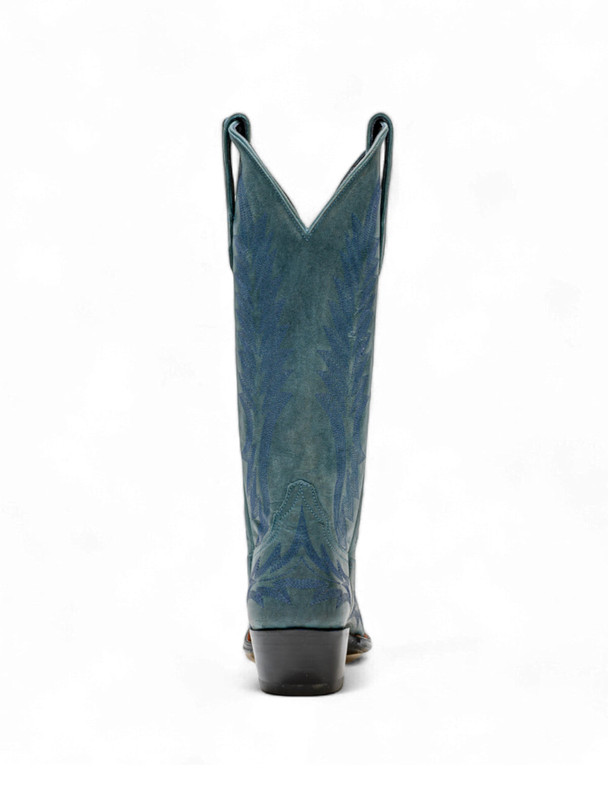 Turquoise Snip-Toe Wide Calf Embroidery Knee High Cowgirl Boots