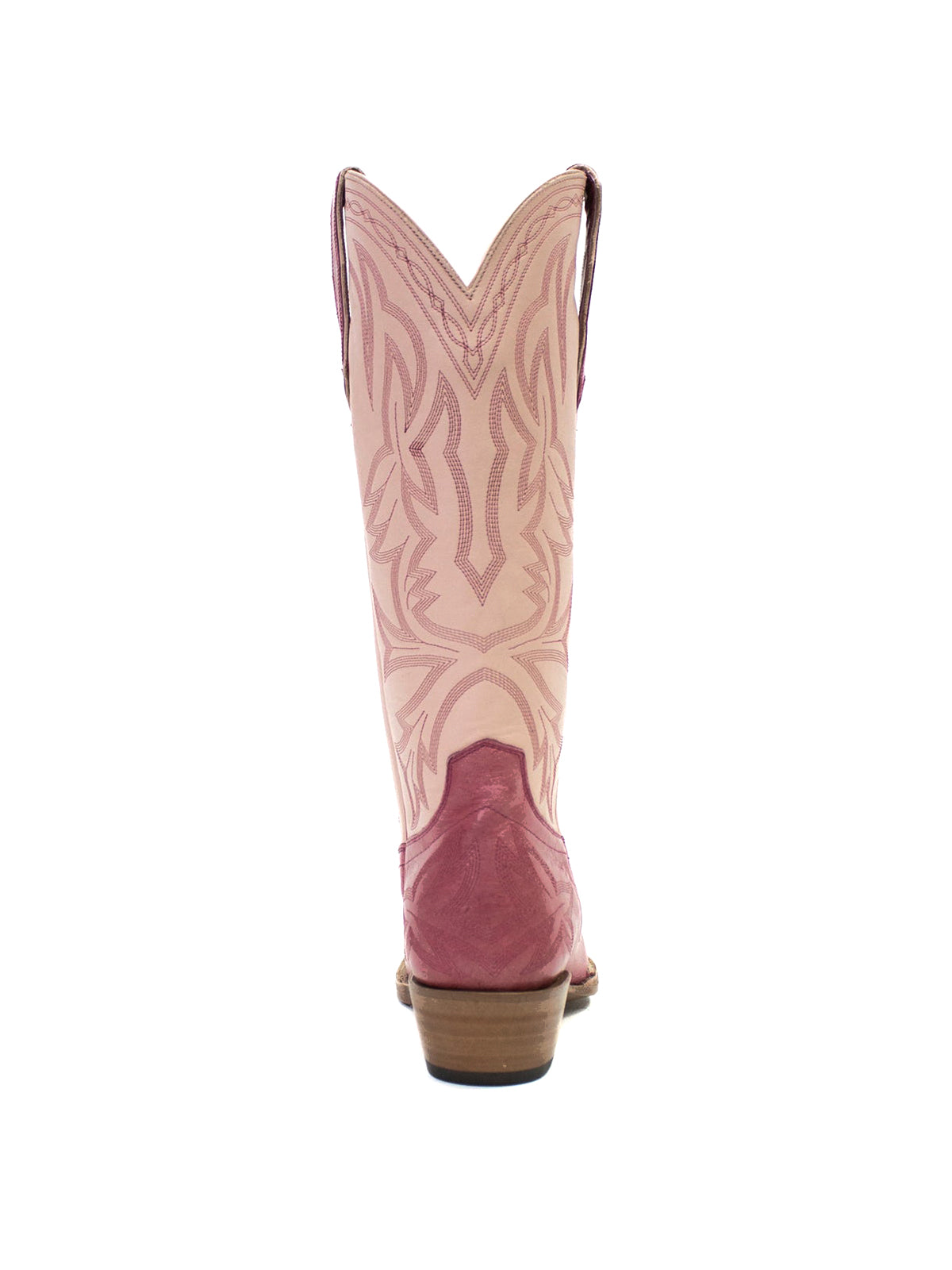 Western Embroidery Snip-Toe Classic Mid Calf Cowgirl Boots – Blush Pink/Pink