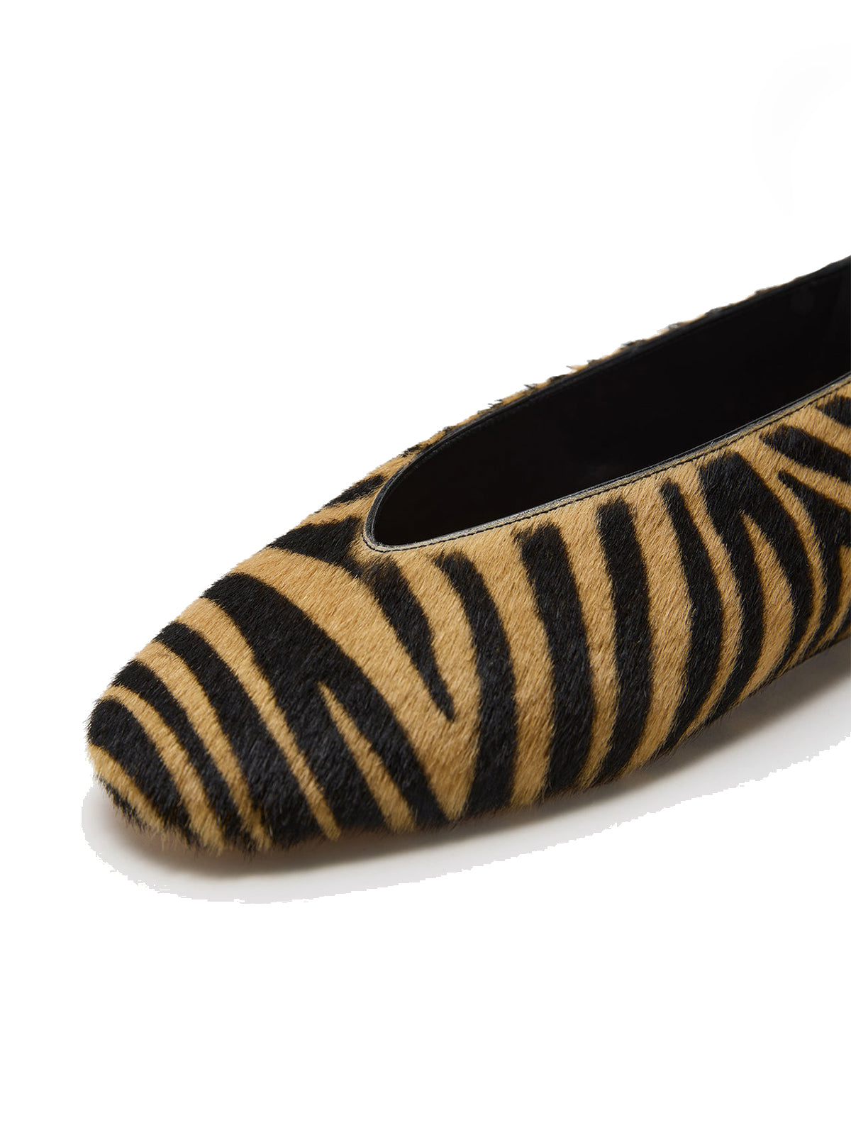 Zebra Print Square-Toe Classic Slip-On Flats