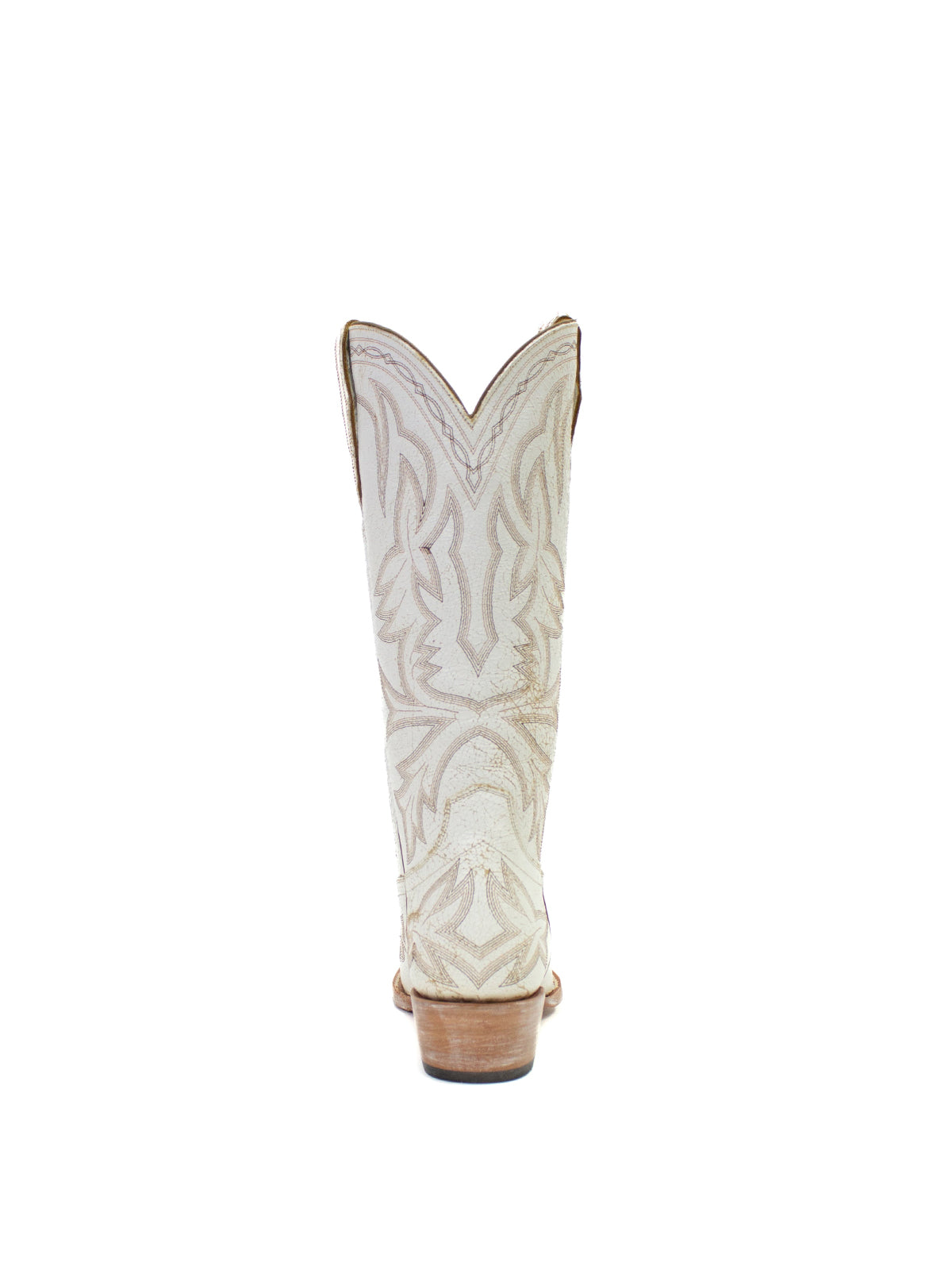 Western Embroidery Snip-Toe Classic Mid Calf Cowgirl Boots – Crinkle White