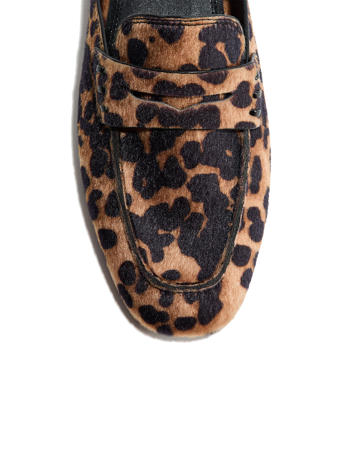Leopard Print Square-Toe Slip-On Backless Loafers Flats