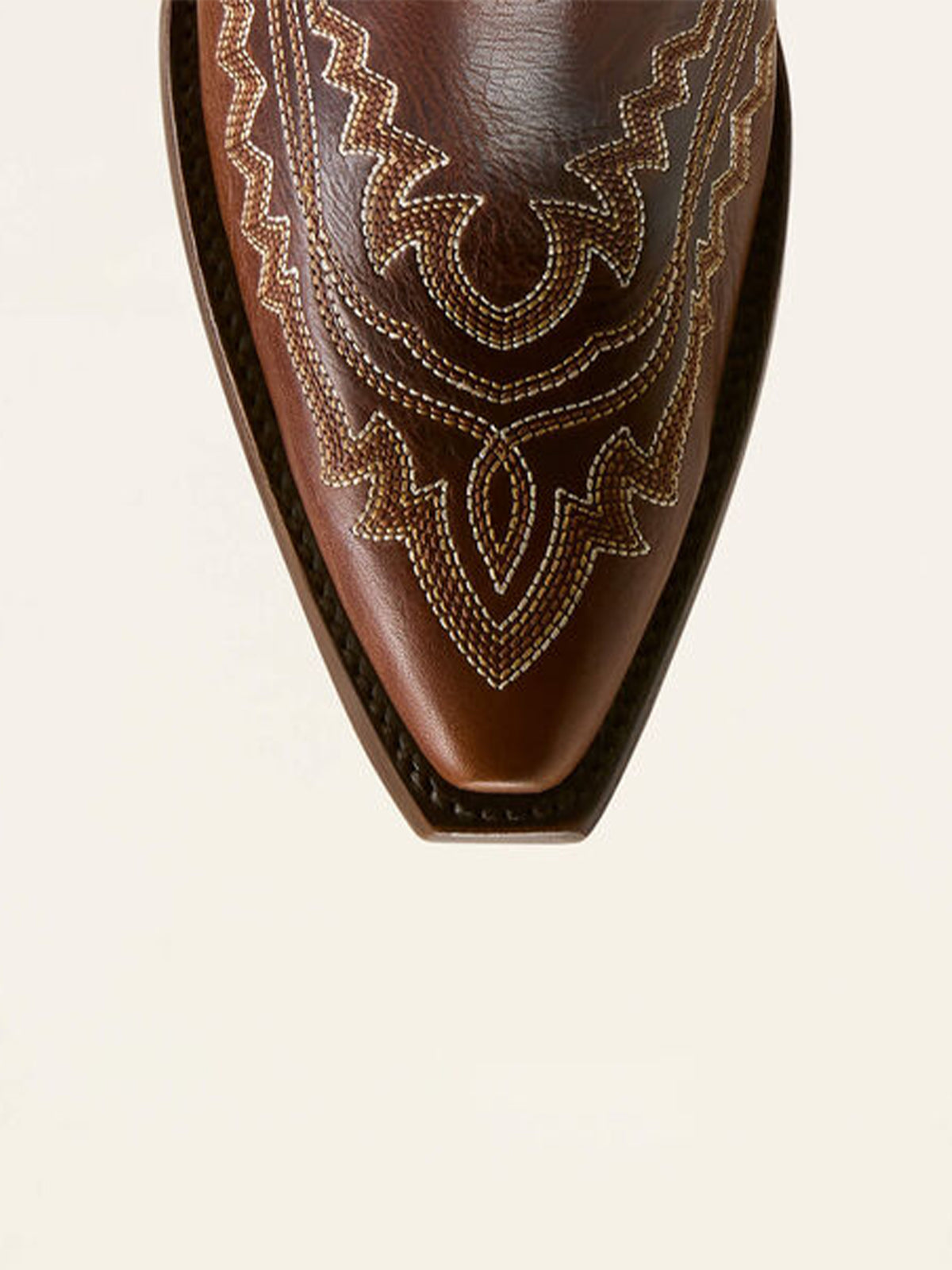 Western Embroidery Tall Snip-Toe Half-Zip Knee High Cowgirl Boots - Dark Brown