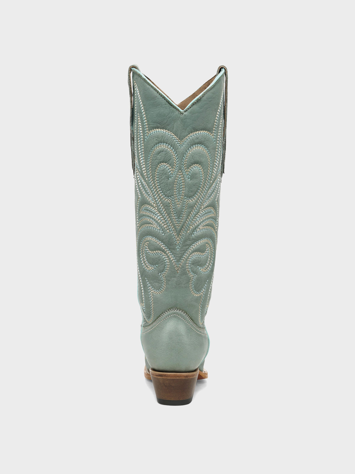 Aqua Snip-Toe Chic Western Embroidery Knee High Cowgirl Boots