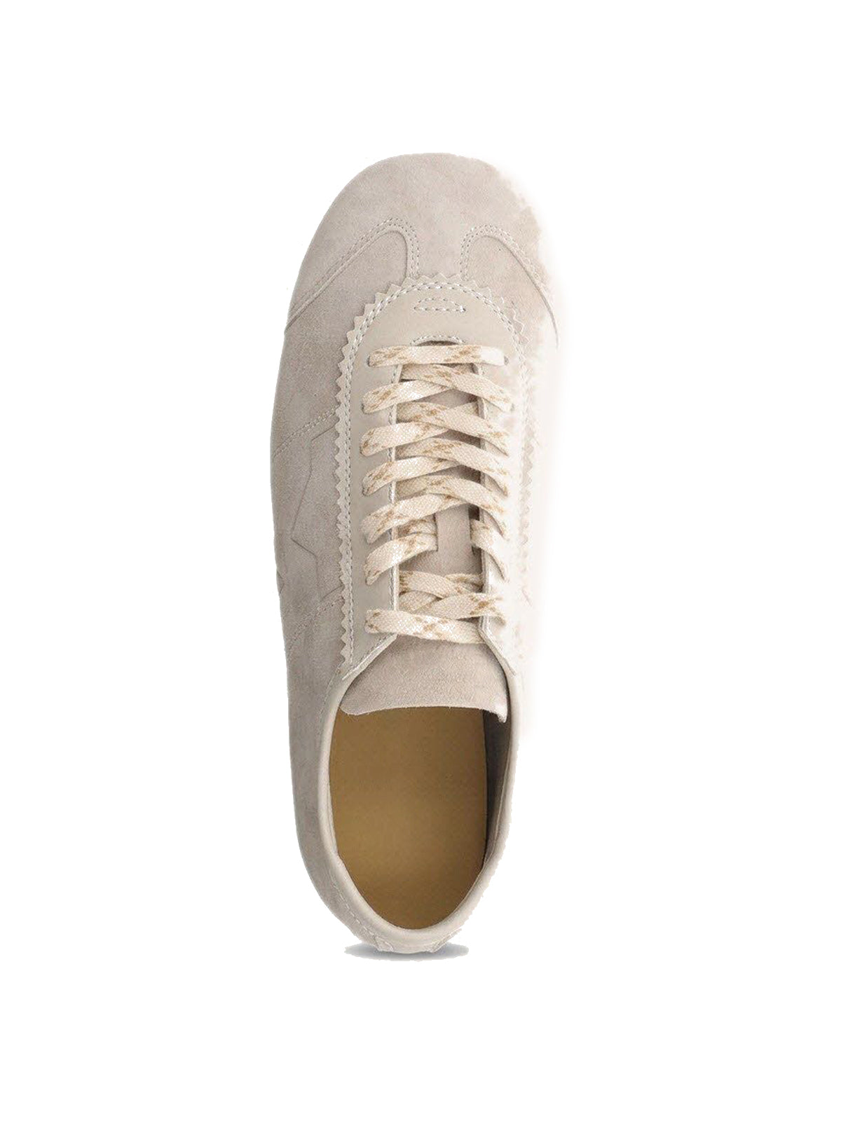 Pink Cow Suede And Cow Leather Round-Toe Lace-Up Flats Sneakers