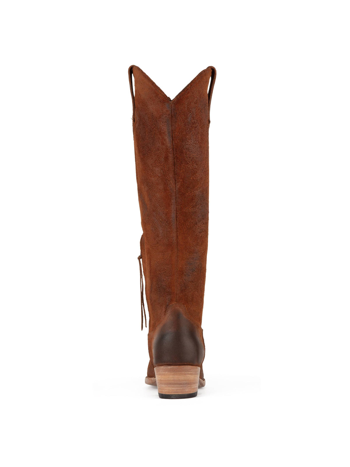 Cinnamon Snip-Toe Classic Embroidery Western Half-Zip Knee High Cowgirl Boots