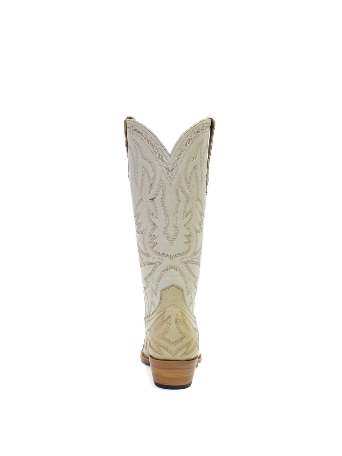 Western Embroidery Snip-Toe Classic Mid Calf Cowgirl Boots – Bone/Wheat