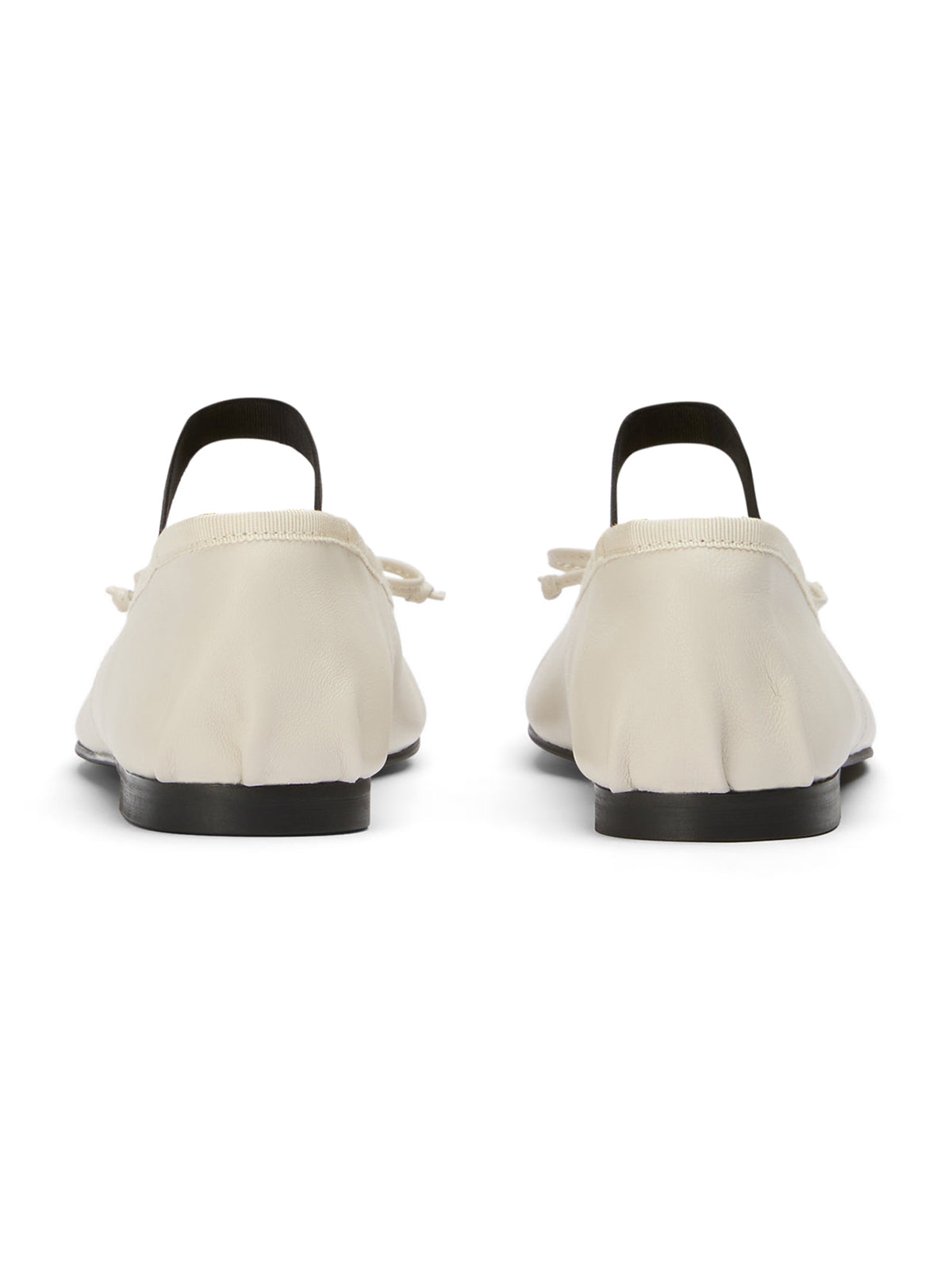 Ivory Round-Toe Front Bow Mary Jane Stylish Ballet Flats