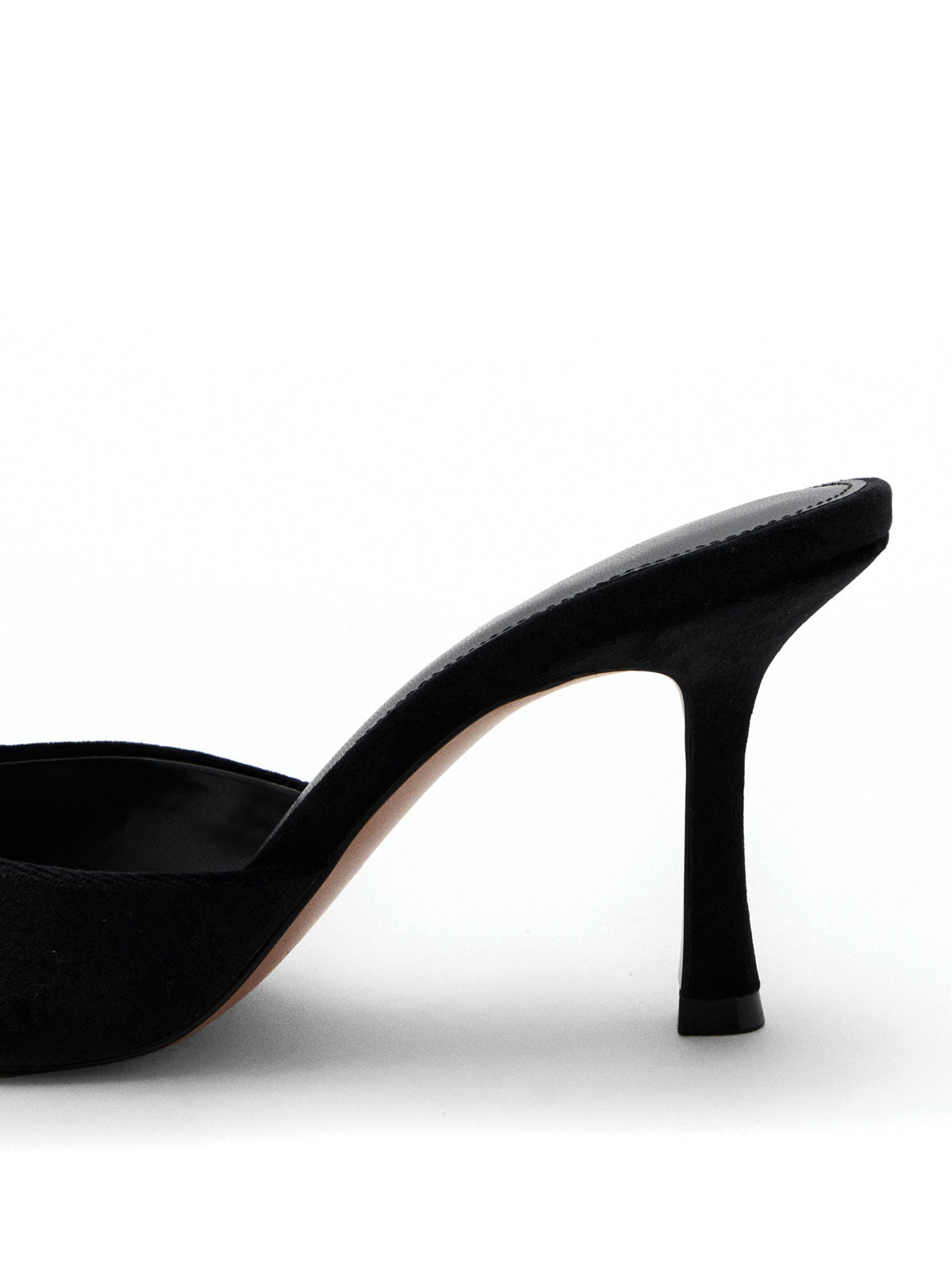 Black Velvet Pointed-Toe Simple High Heels Sandals