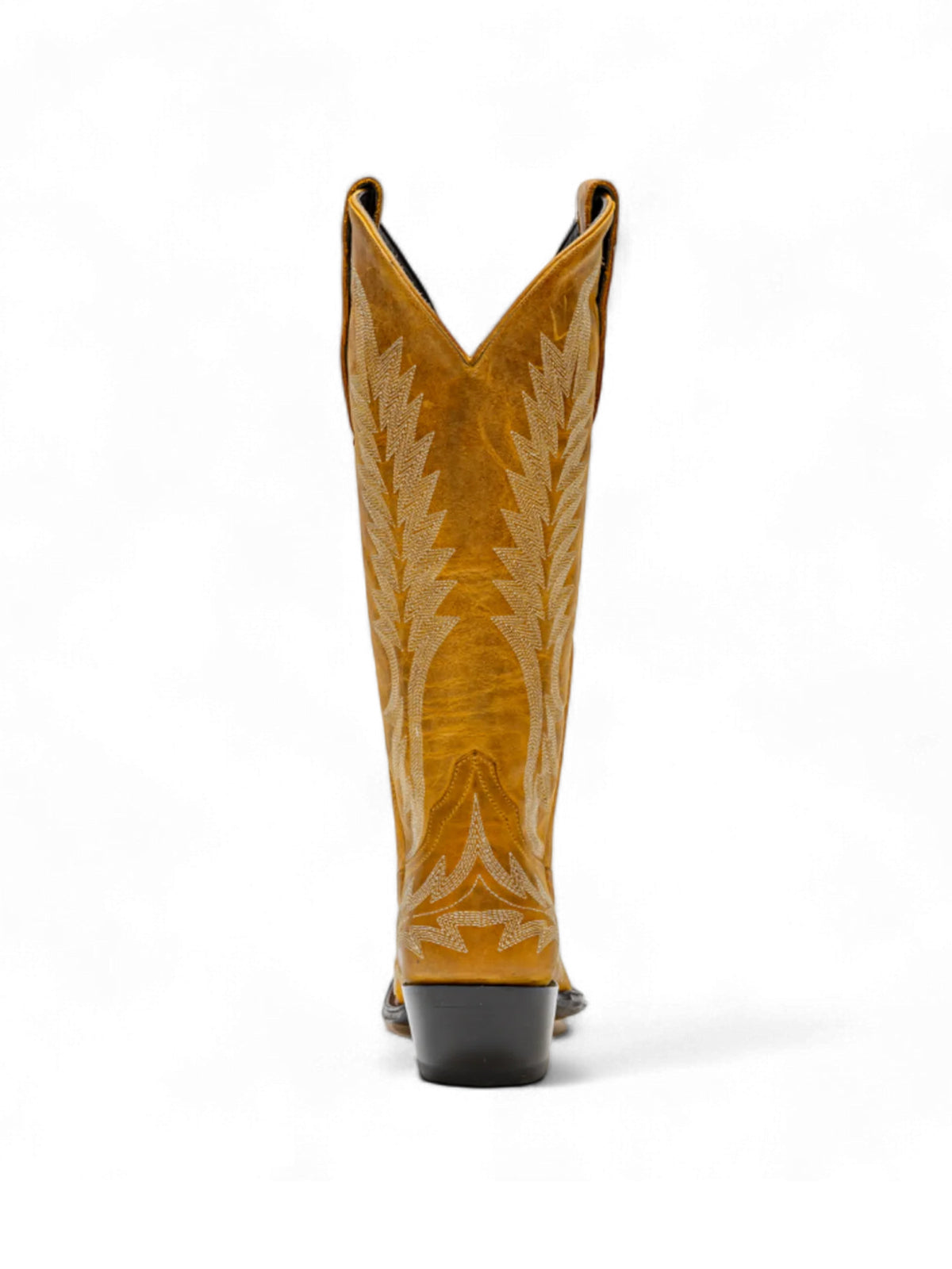 Champagne Snip-Toe Wide Calf Embroidery Knee High Cowgirl Boots