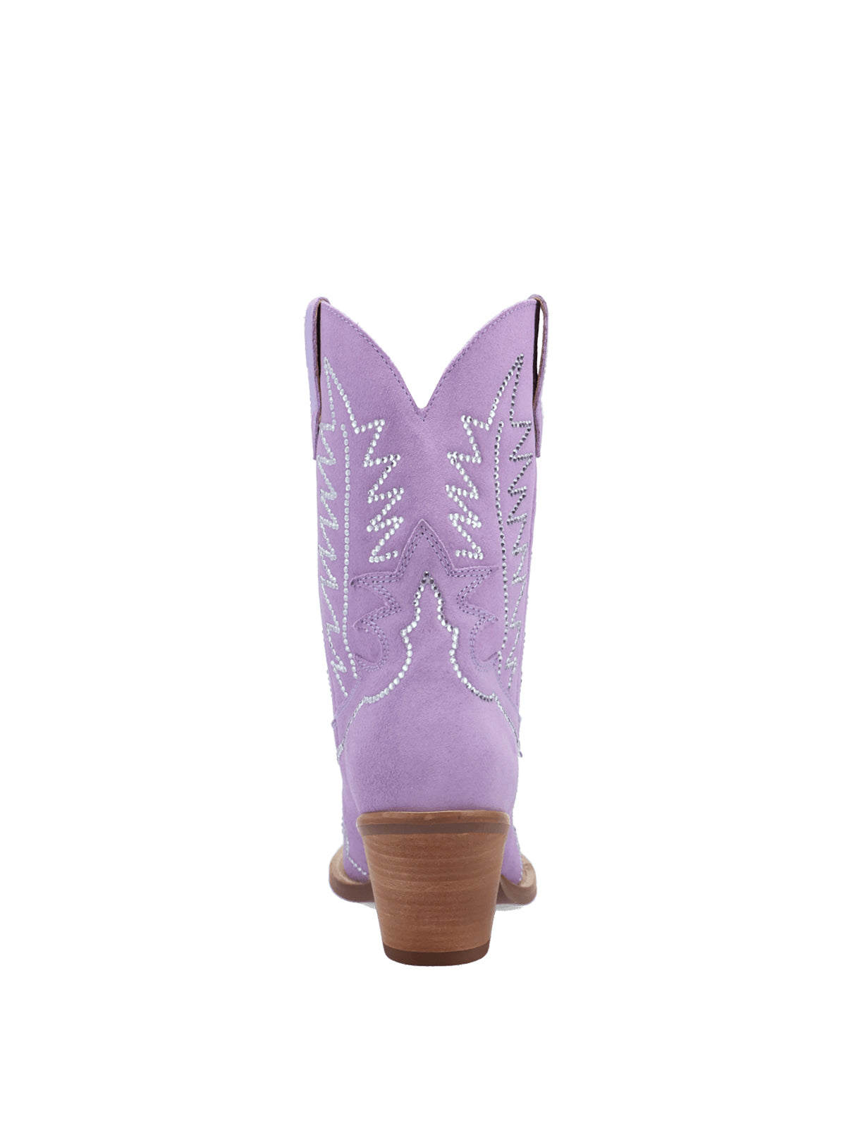 Lavender Faux Suede Snip-Toe Western Embroidery With Rhinestones Ankle Cowgirl Boots