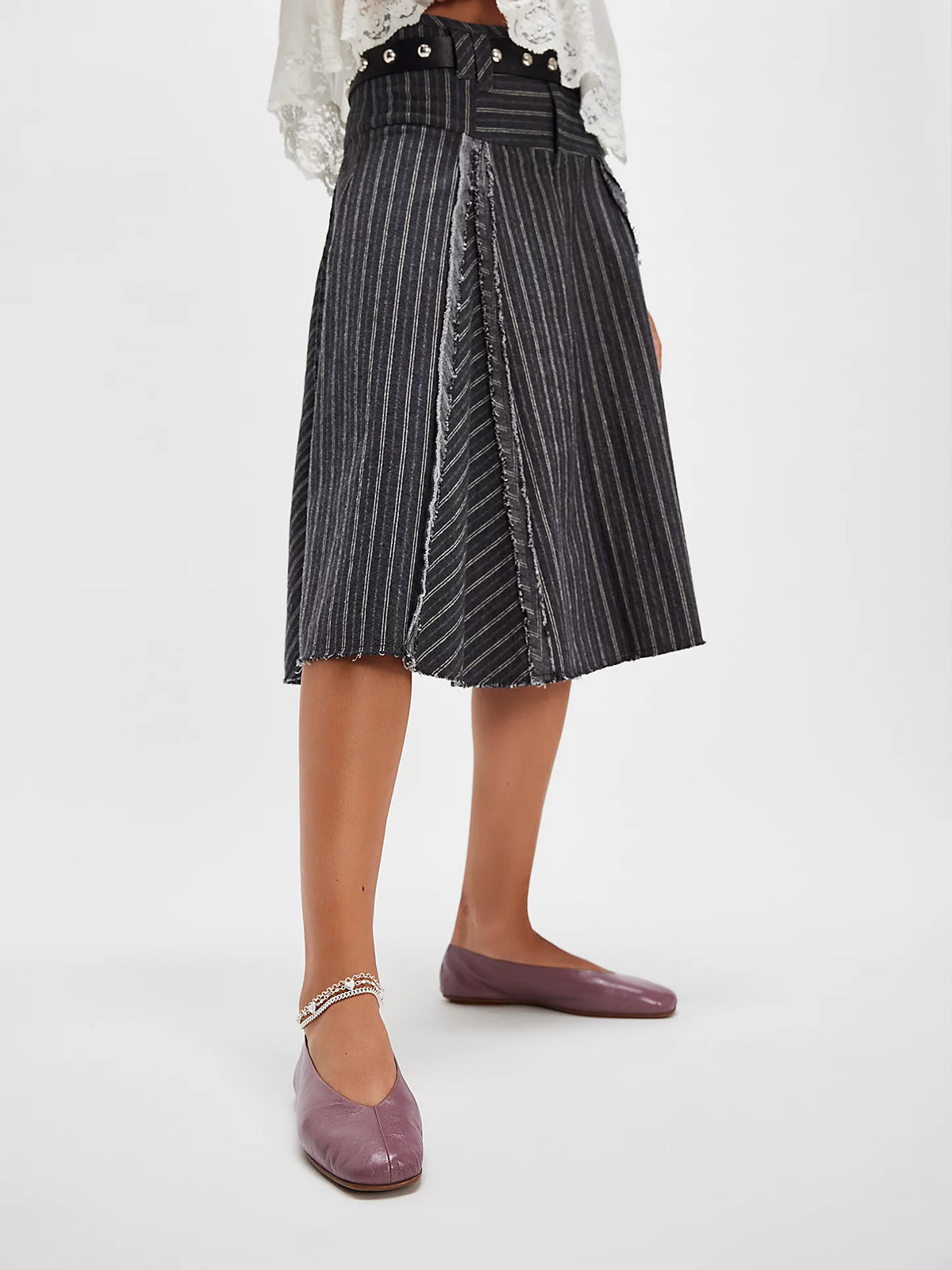 Classic Square-Toe Slip-On Flats - Purple