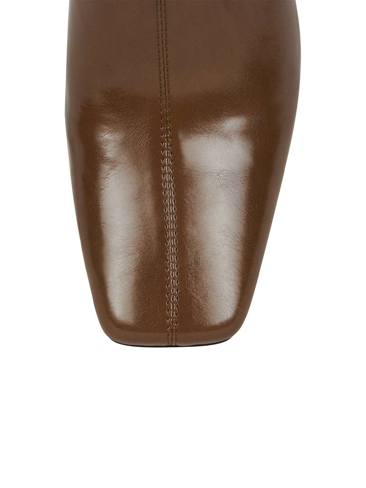 Dark Beige Square-Toe Wide Calf Simple Knee High Stiletto Boots