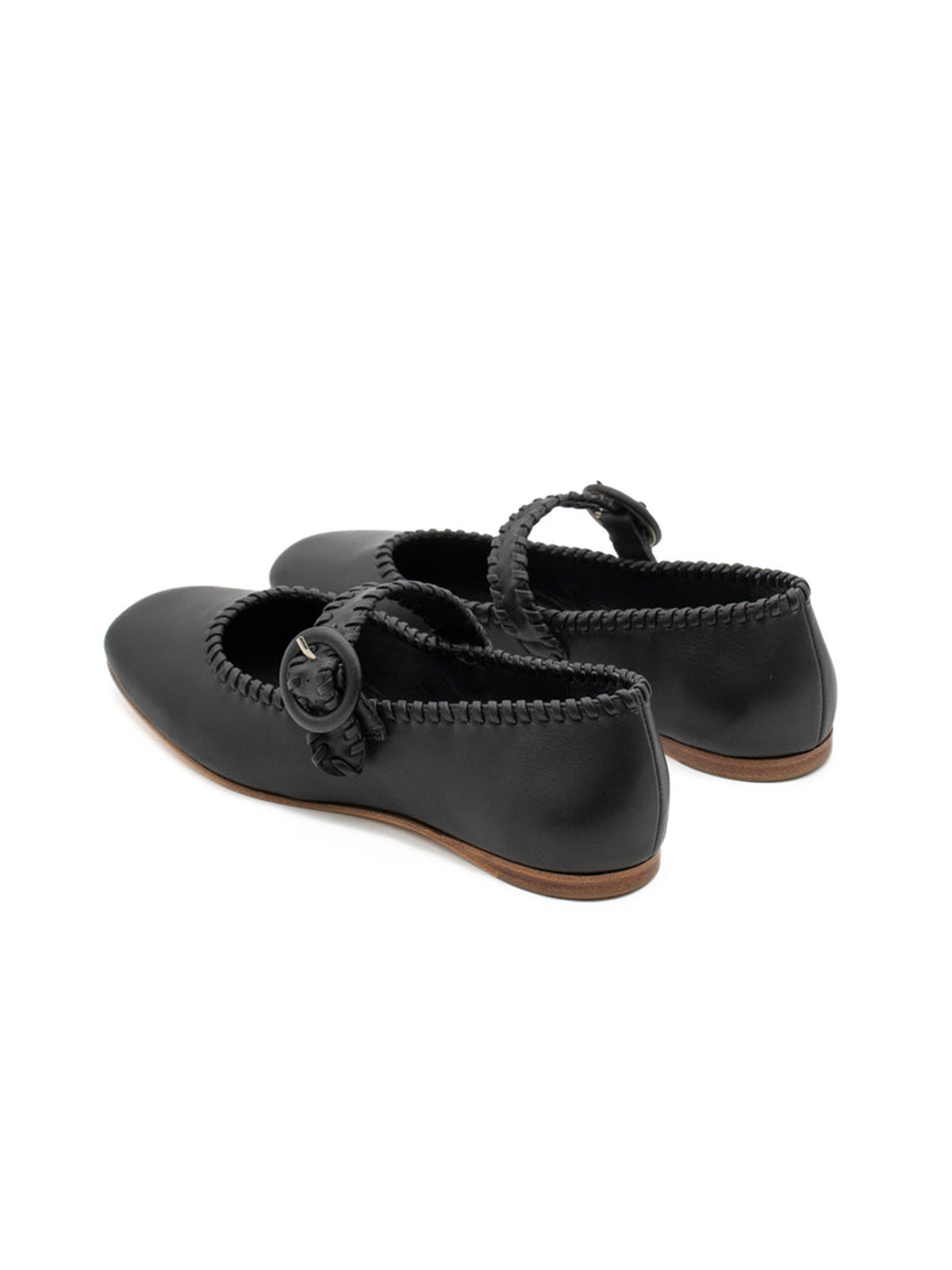 Black Square-Toe Chic Buckle Mary Jane Classic Flats