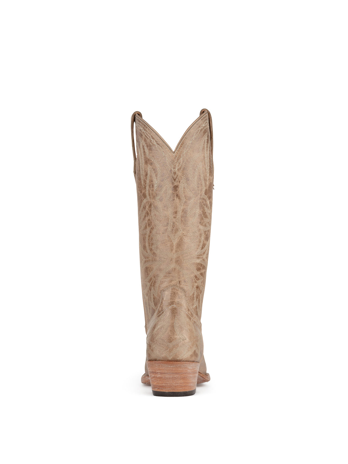 Western Embroidery Snip-Toe Classic Mid Calf Cowgirl Boots – Bone