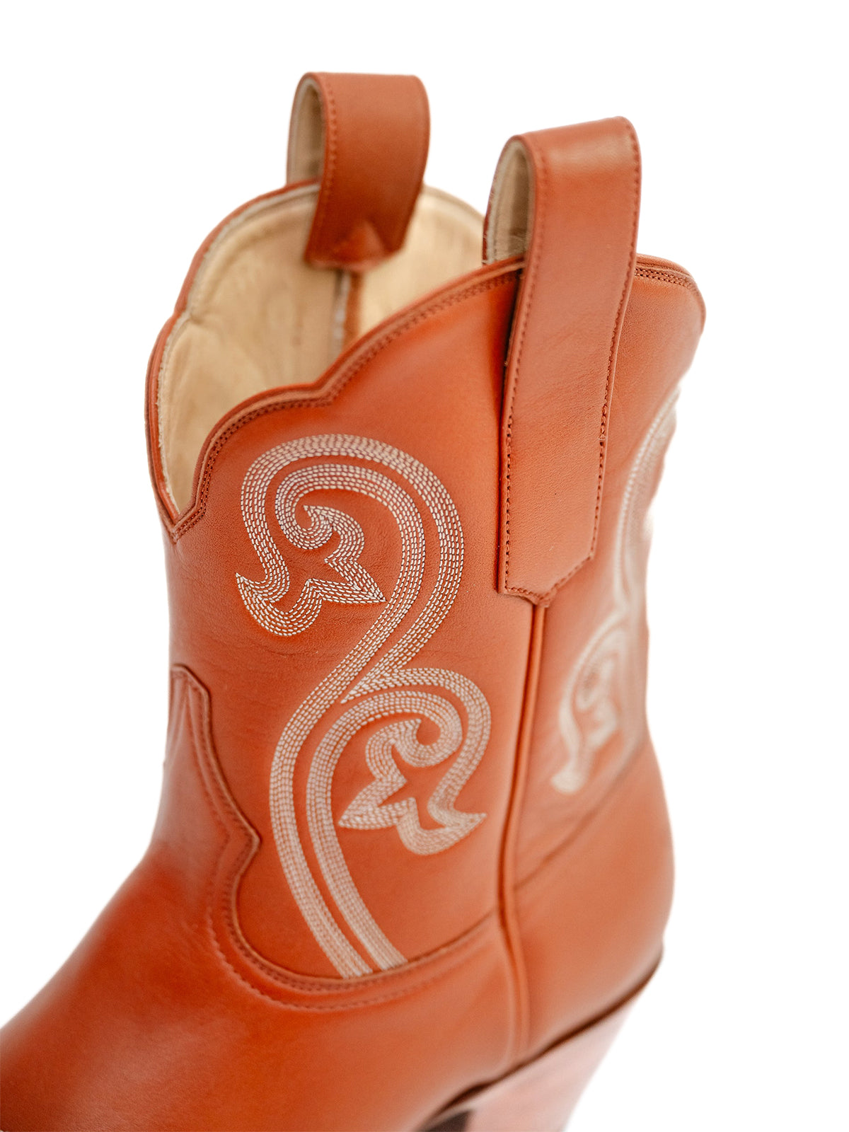 Sienna Almond-Toe Embroidery Ankle Booties