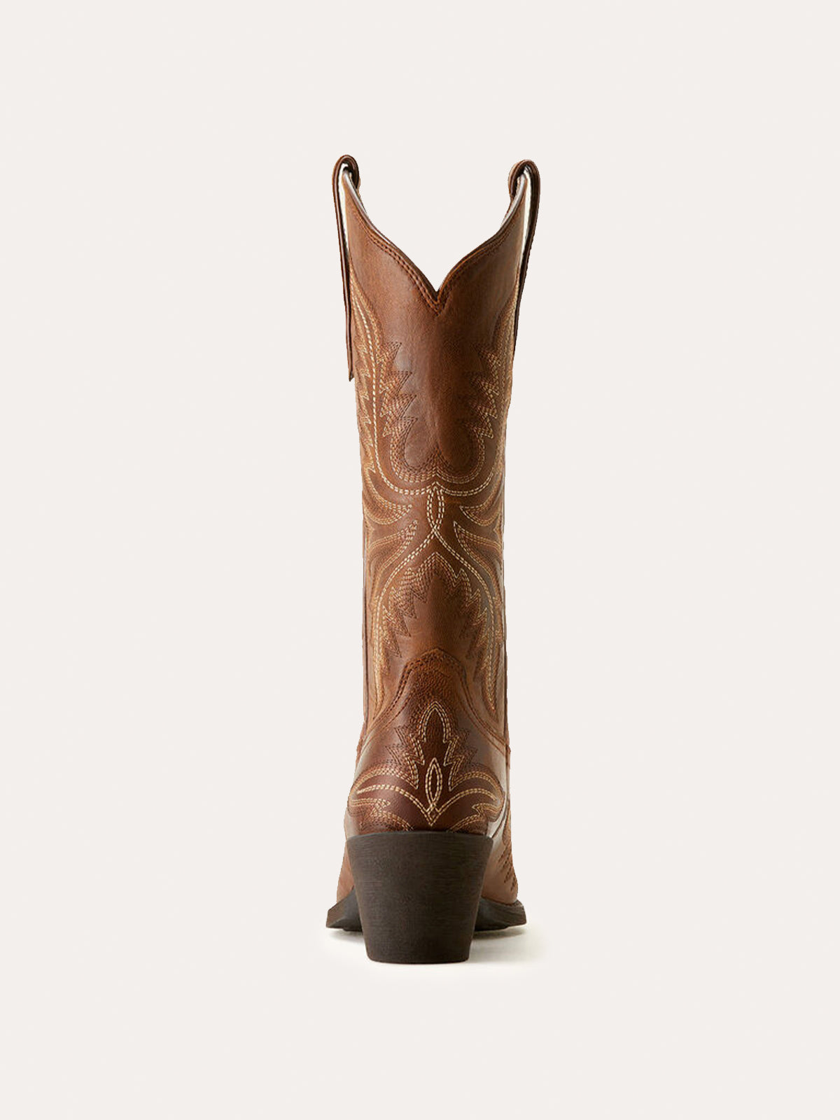 Dark Tan Snip-Toe Western Embroidery Wide Mid Calf Cowgirl Boots For Women