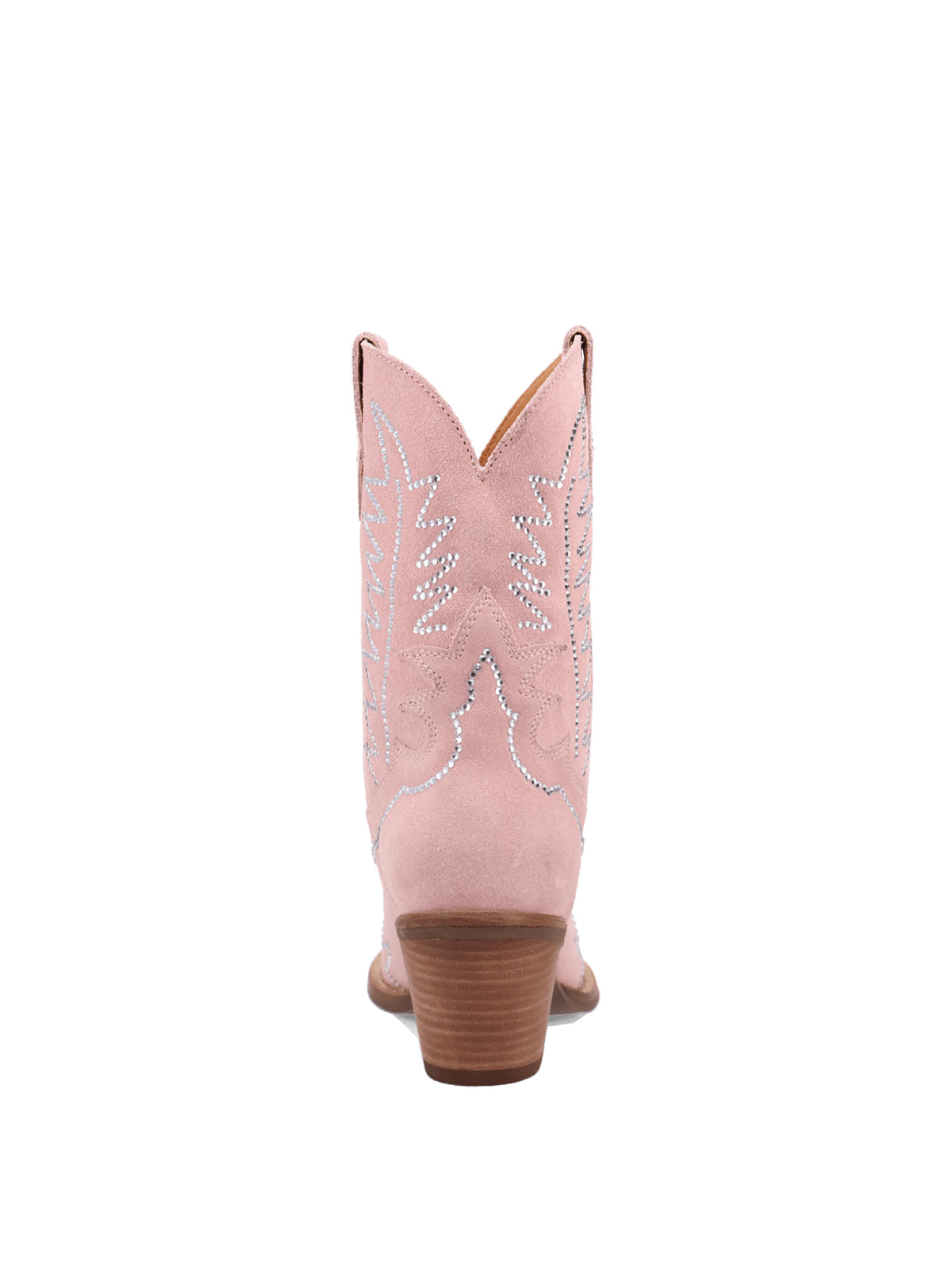 Pink Faux Suede Snip-Toe Western Embroidery With Rhinestones Ankle Cowgirl Boots