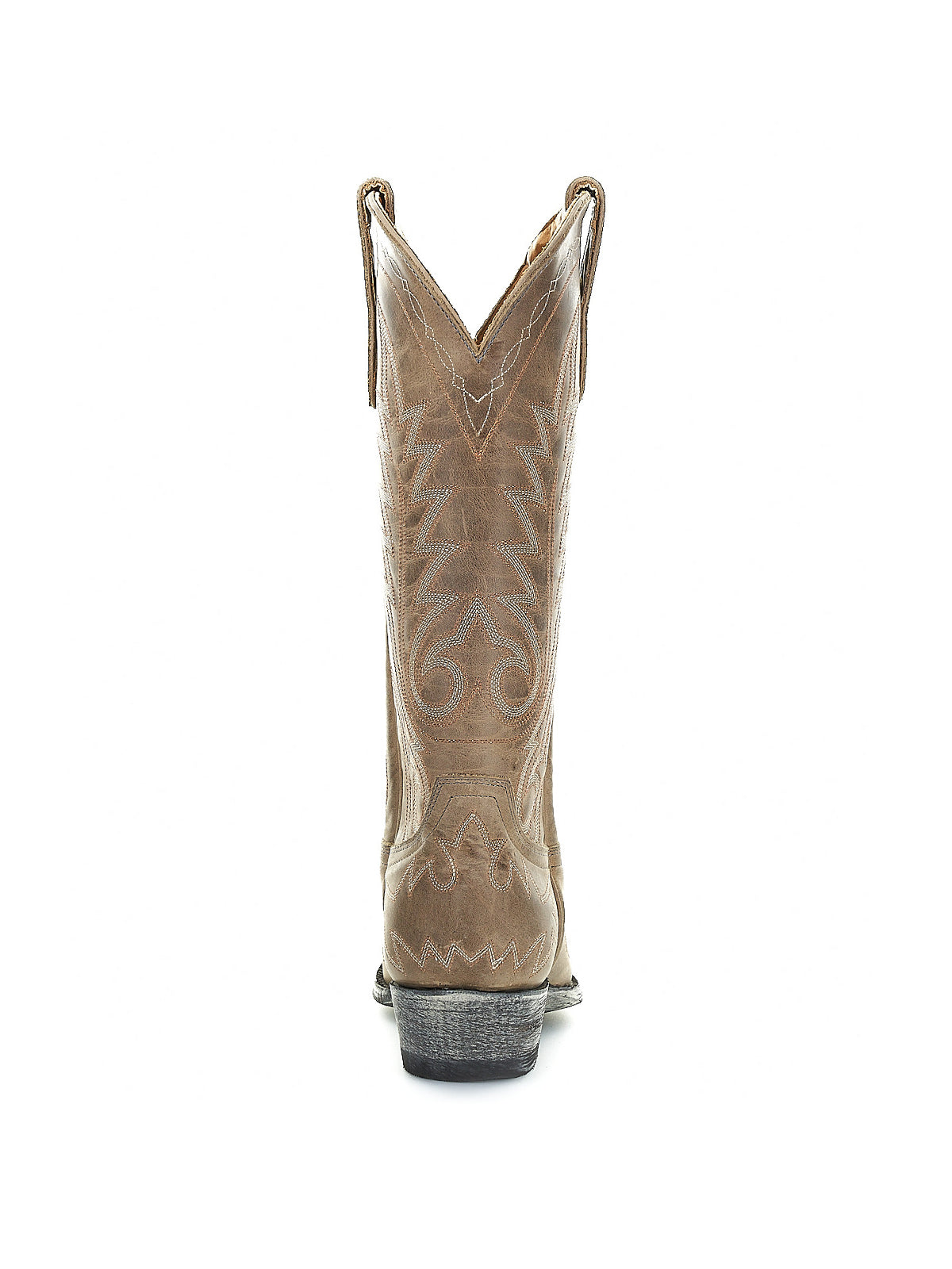 Chic Embroidery Snip-Toe Classic Mid Calf Cowgirl Boots - Dark Tan