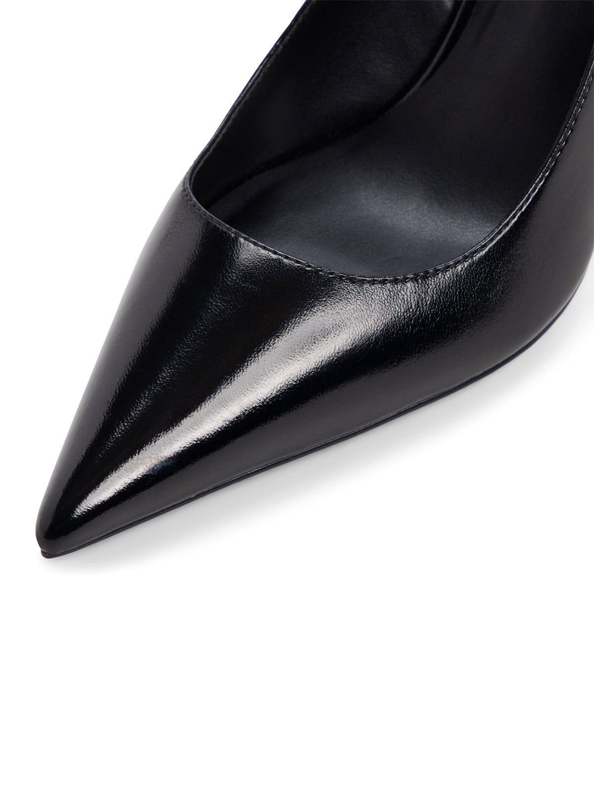 Black Pointed-Toe Classic Kitten Heels With Slingback