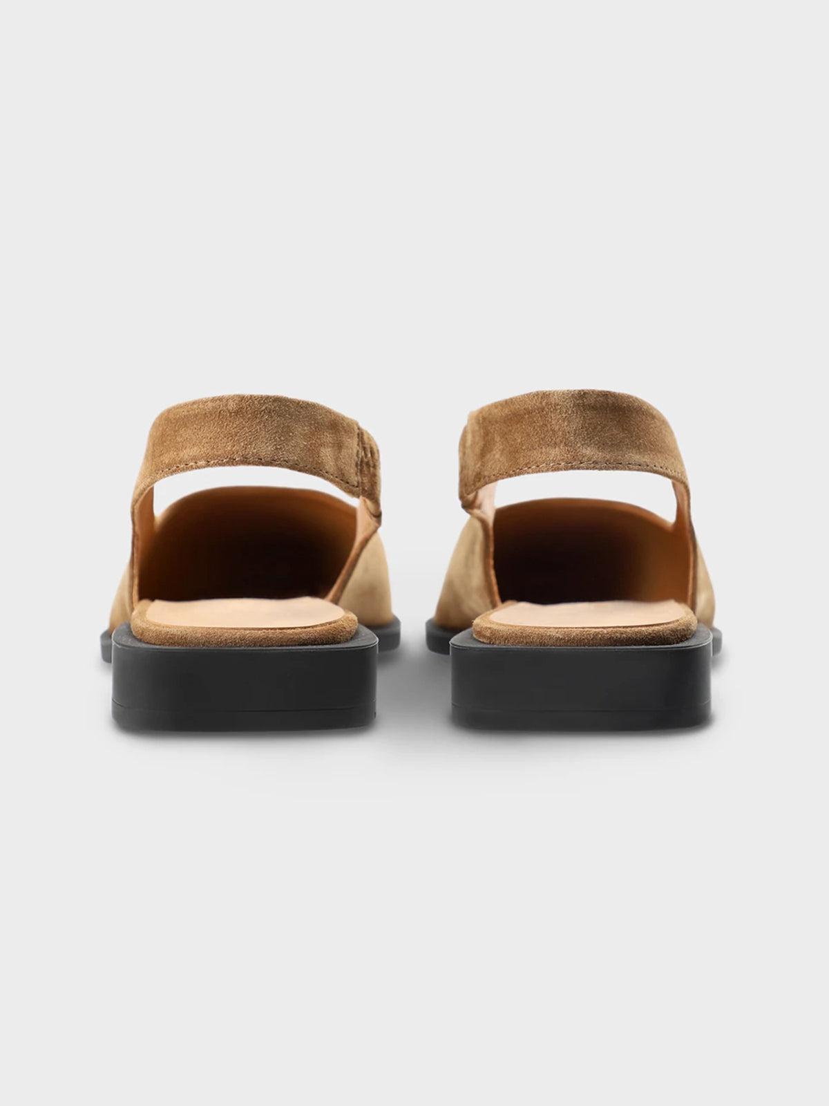 Brown Faux Suede Pointed-Toe Classic Back Strap Simple Flats