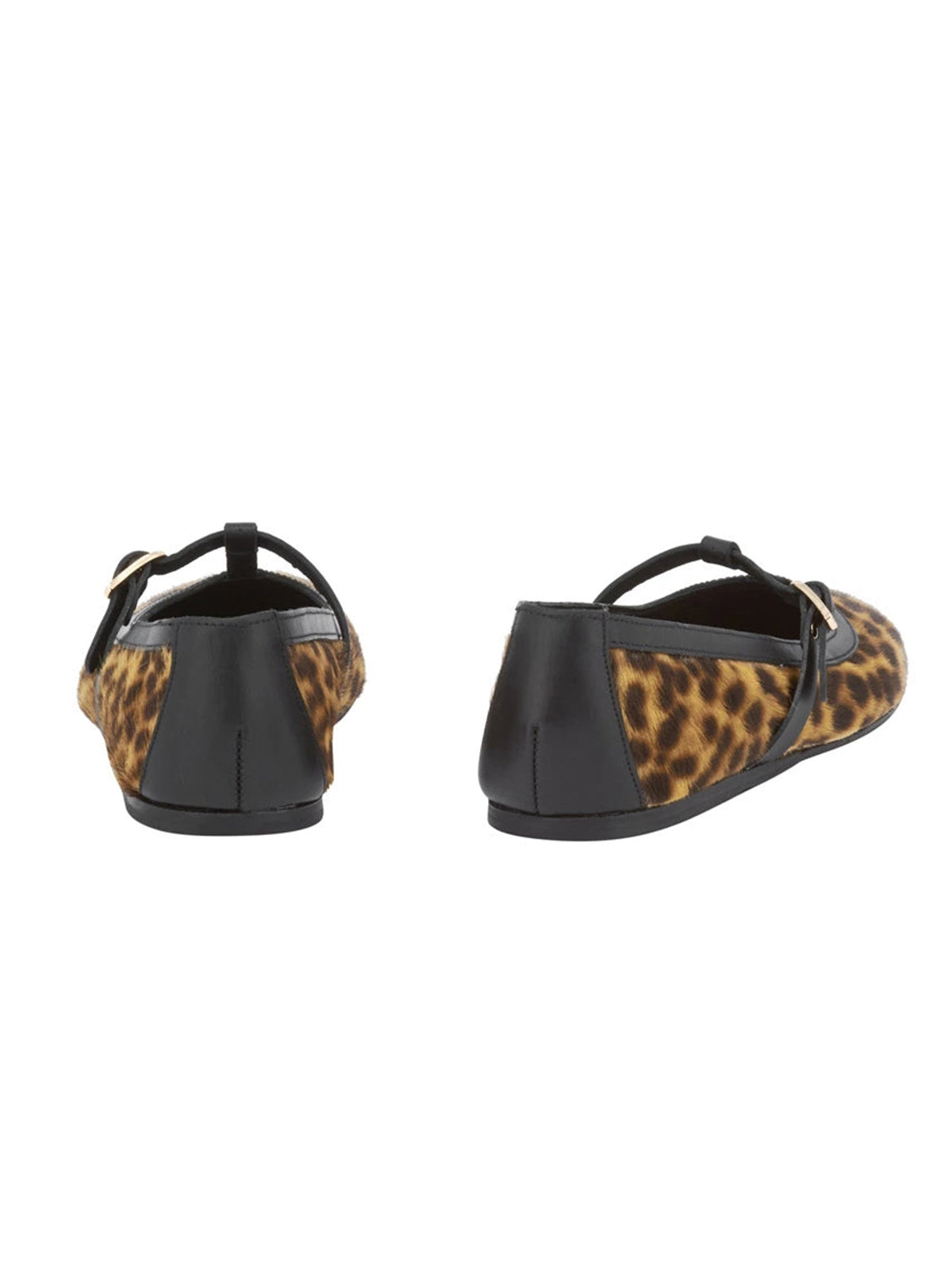Leopard Print Round-Toe T-Strap Chic Ballet Flats