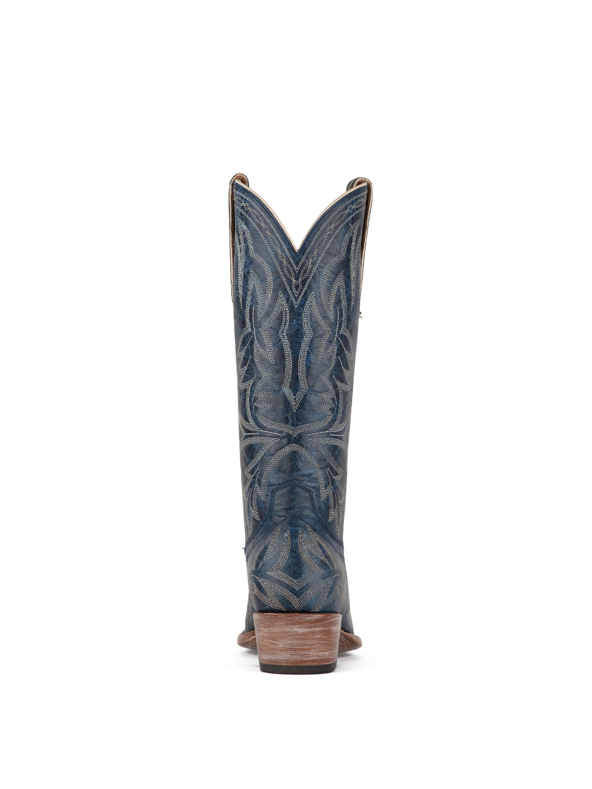 Western Embroidery Snip-Toe Classic Mid Calf Cowgirl Boots – Blue
