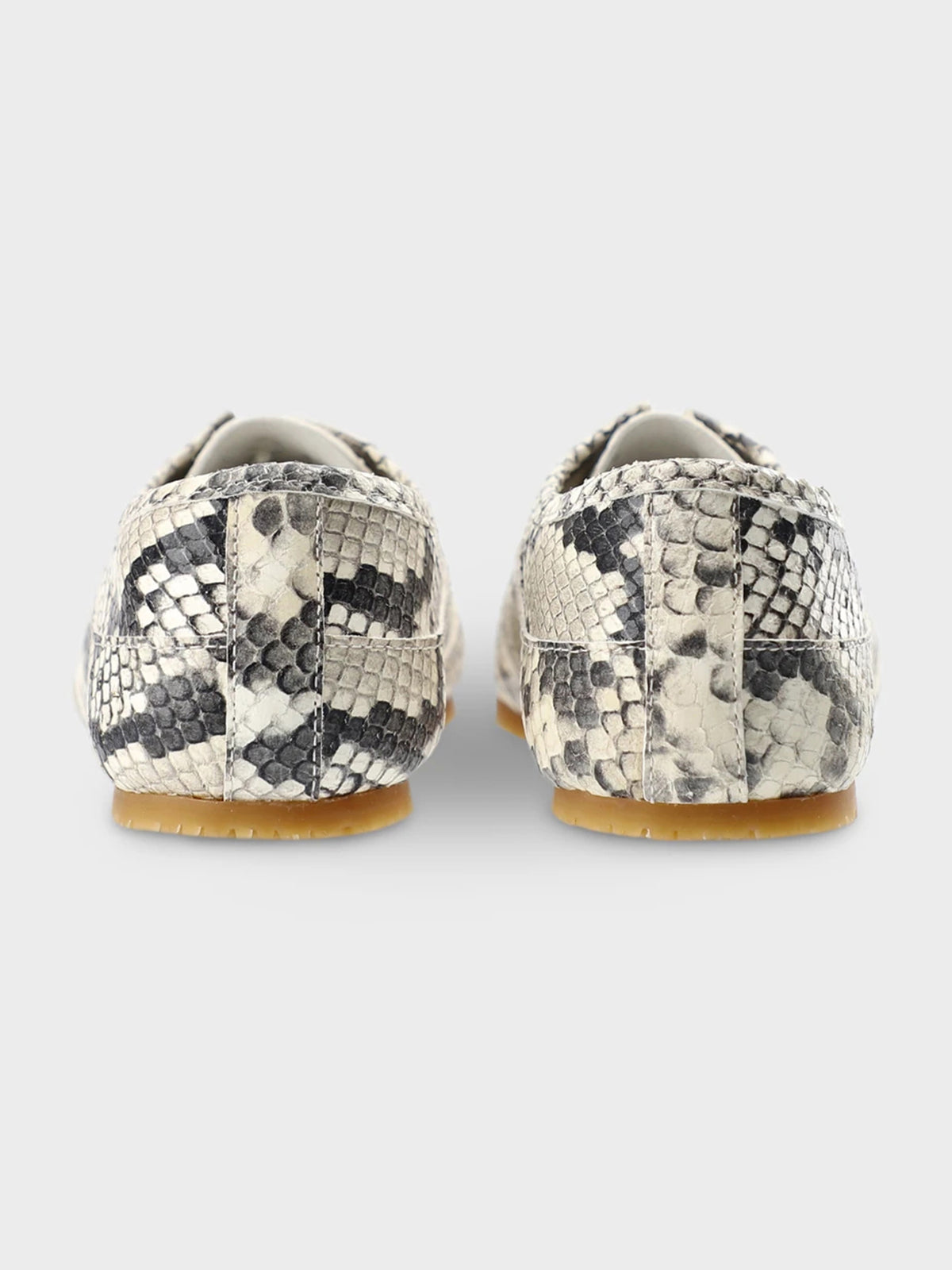 Square-Toe Classic Lace-Up Chic Flats Sneakers - Snakeskin Pattern