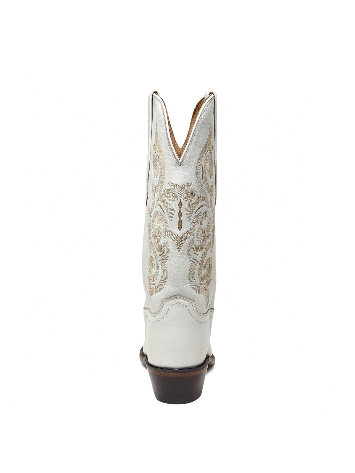 White Snip-Toe Exquisite Embroidery Cowgirl Mid Calf Western Boots