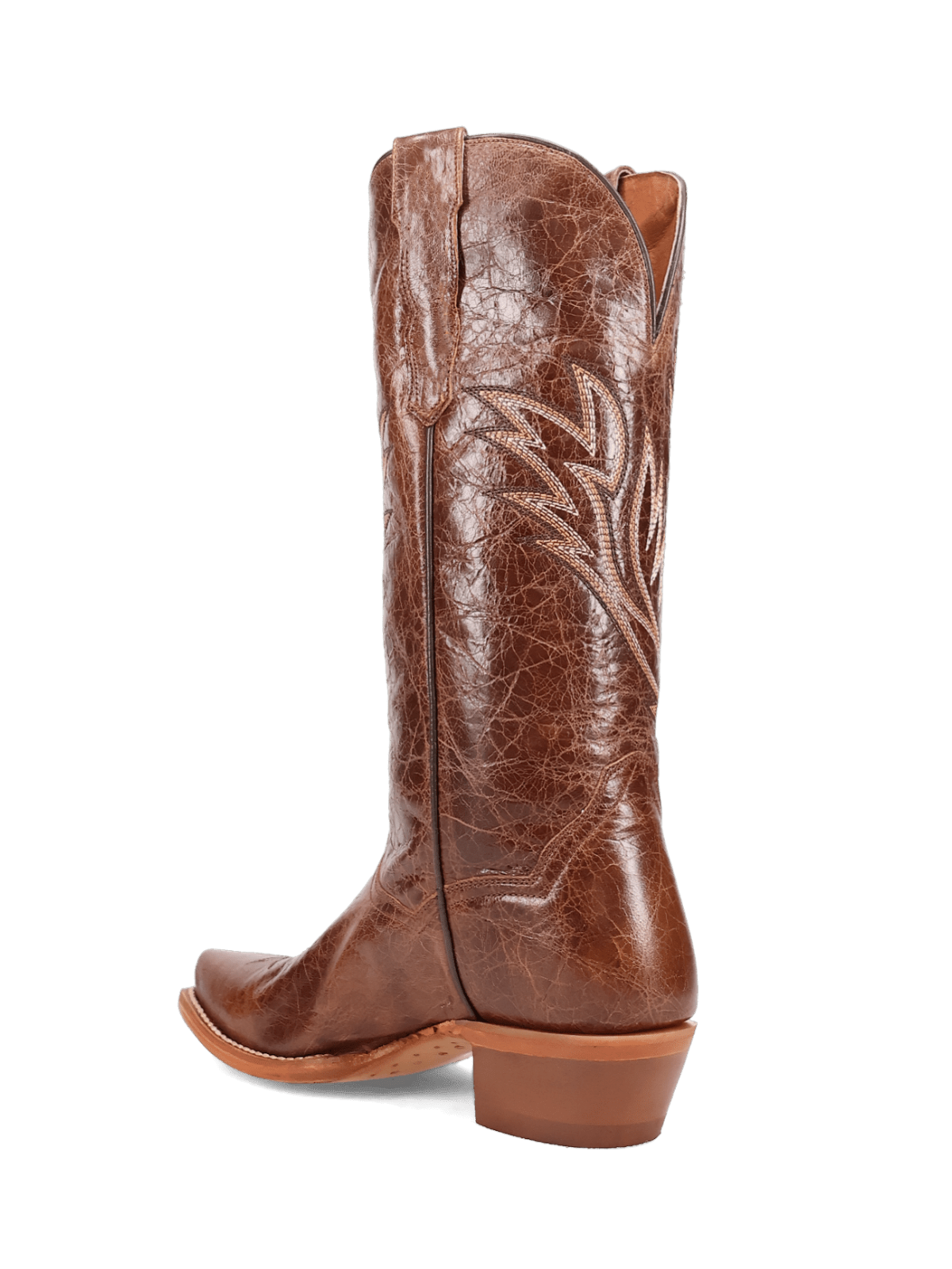 Distressed Brown Snip-Toe Classic Embroidery Wide Mid Calf Cowgirl Boots