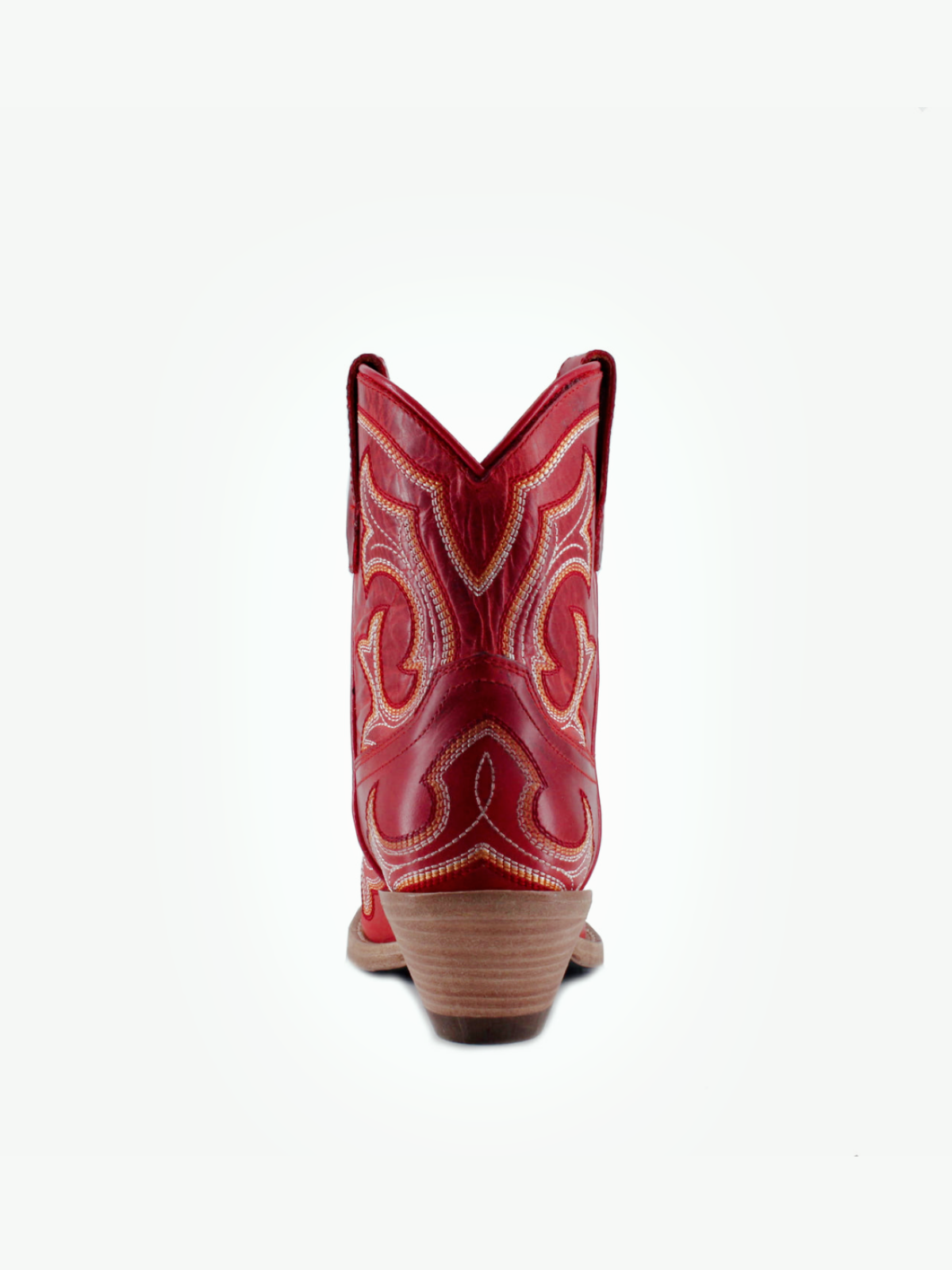 Embroidery Snip-Toe Wide Mid Calf Western Boots For Women - Red