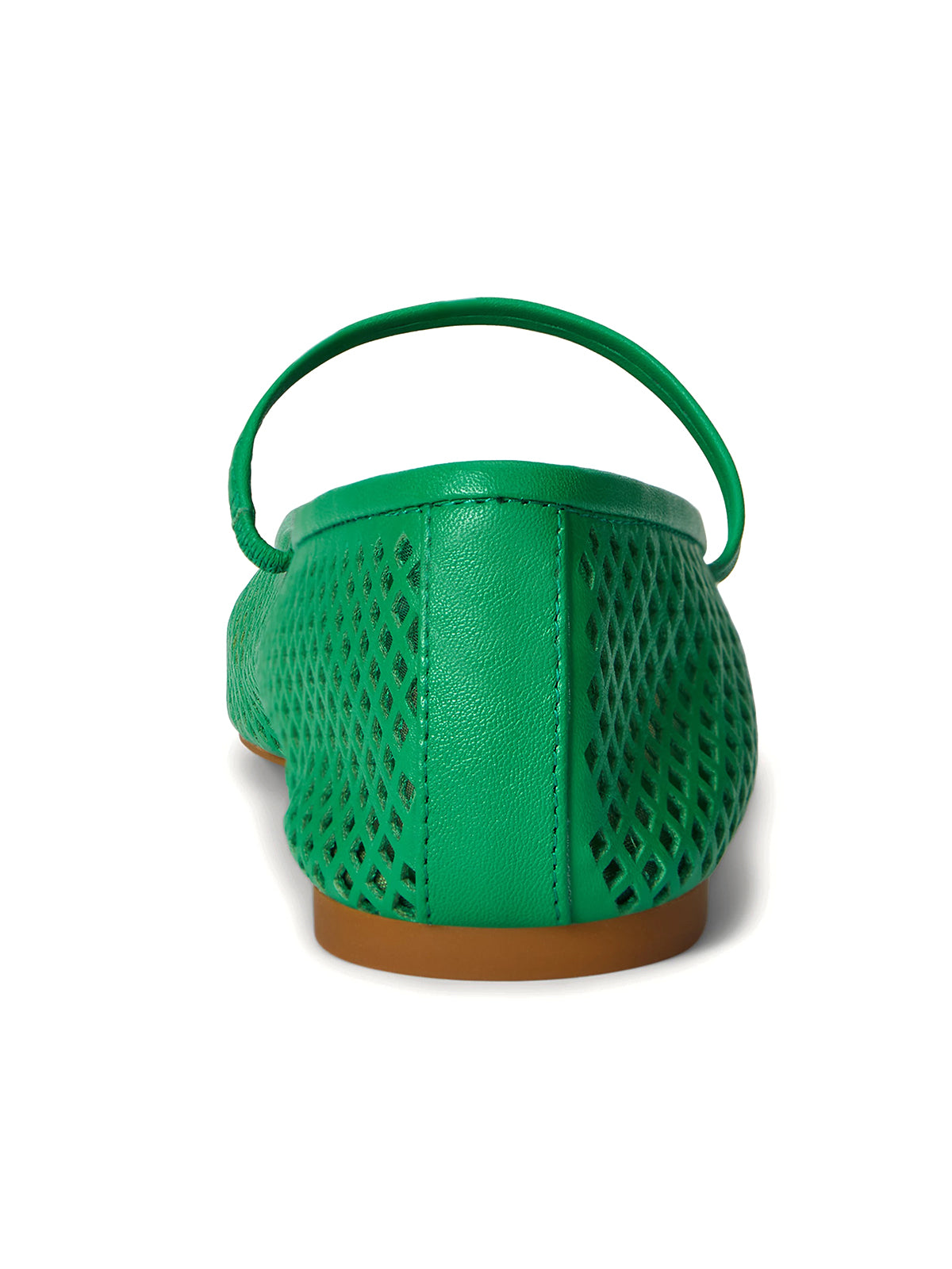 Green Round-Toe Little Cutouts And Mary Jane Ballet Flats