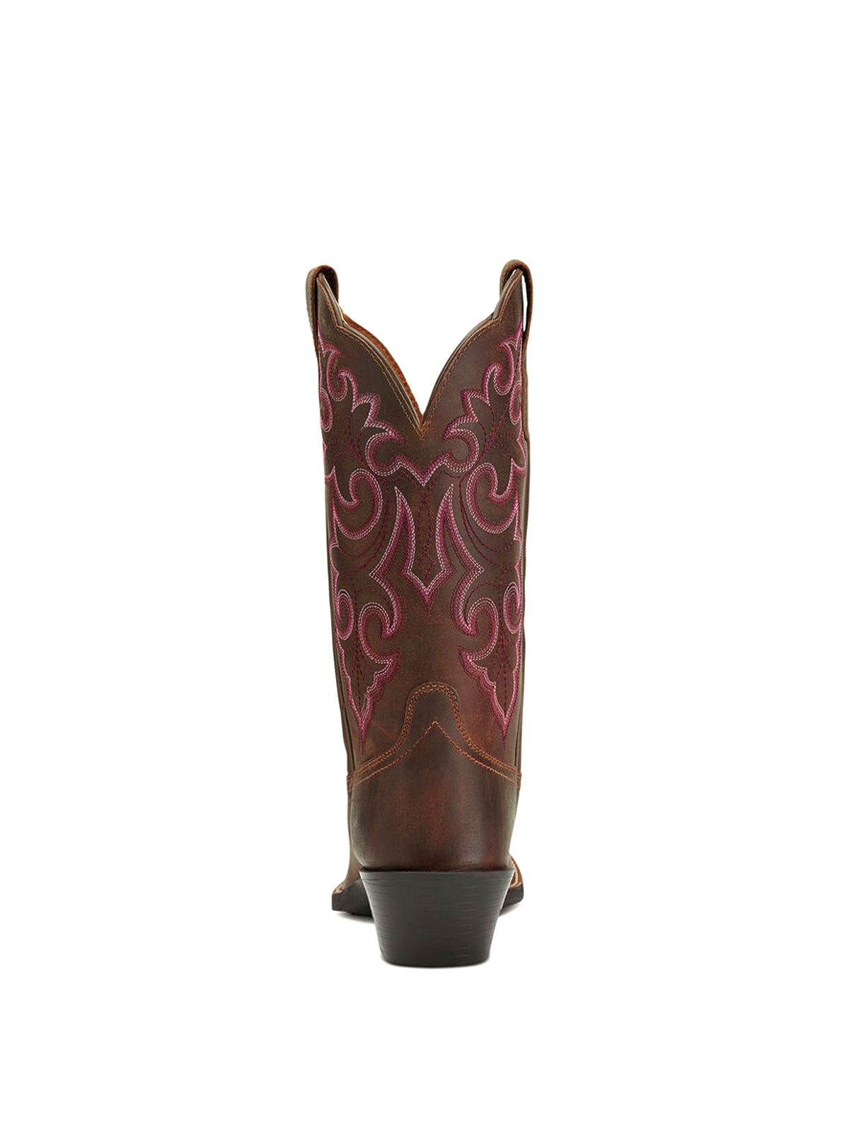 Burgundy Square-Toe Stitching Western Mid Calf Cowgirl Boot