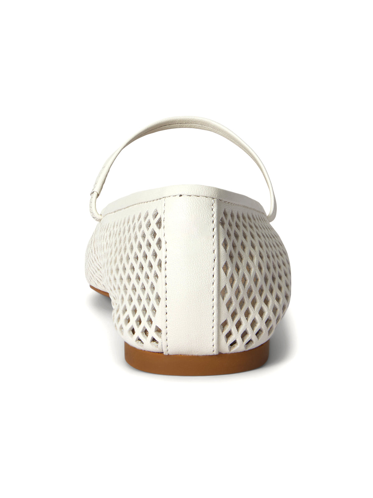 White Round-Toe Little Cutouts And Mary Jane Ballet Flats