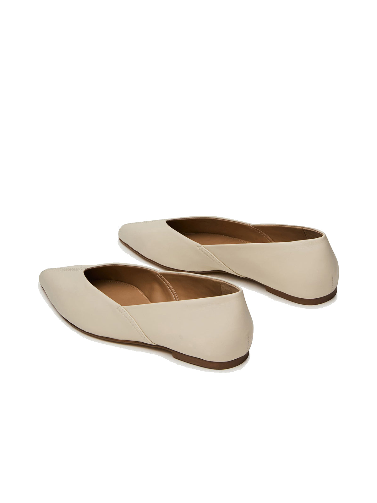 Bone Pointed-Toe Slip-On Simple Chic Flats