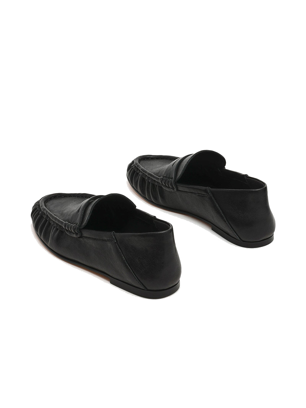 Black Round-Toe Stylish Slip-On Loafers Flats
