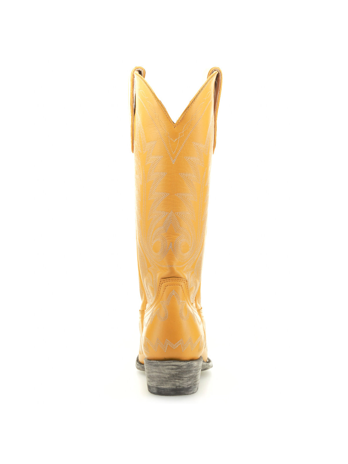 Chic Embroidery Snip-Toe Classic Mid Calf Cowgirl Boots - Yellow