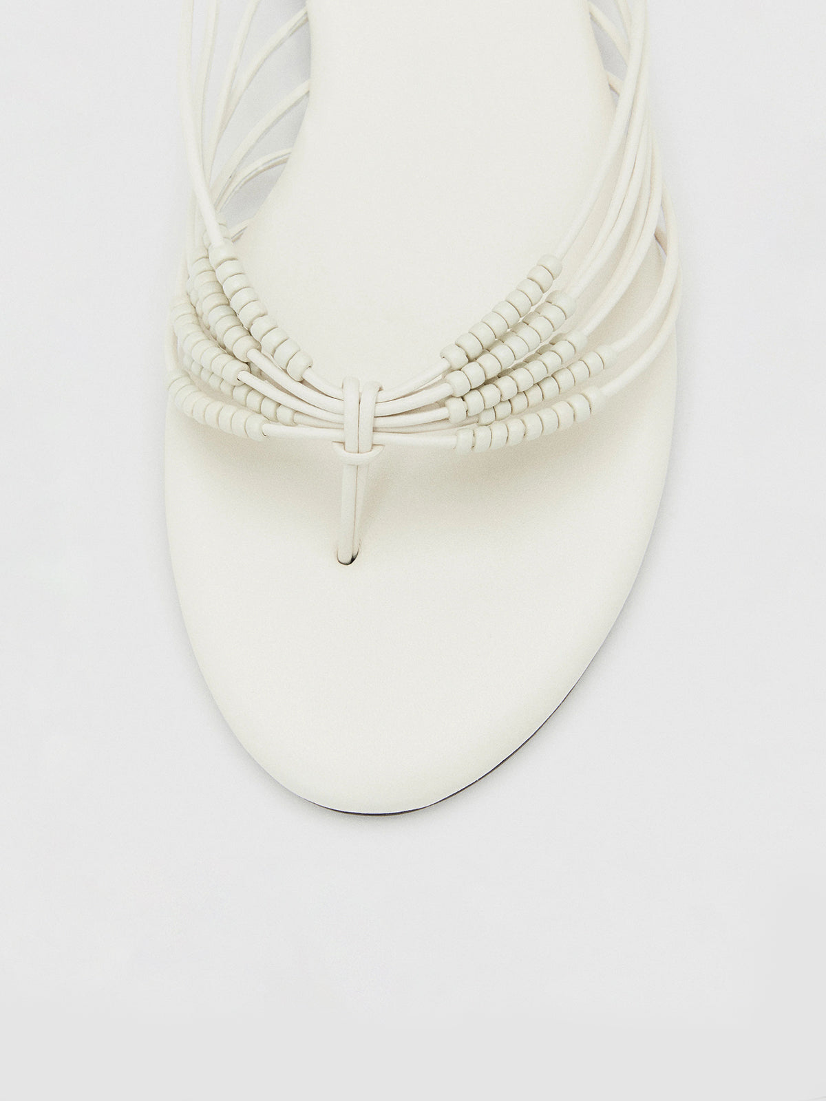 White Round-Toe Strappy Chic Sandals Flats