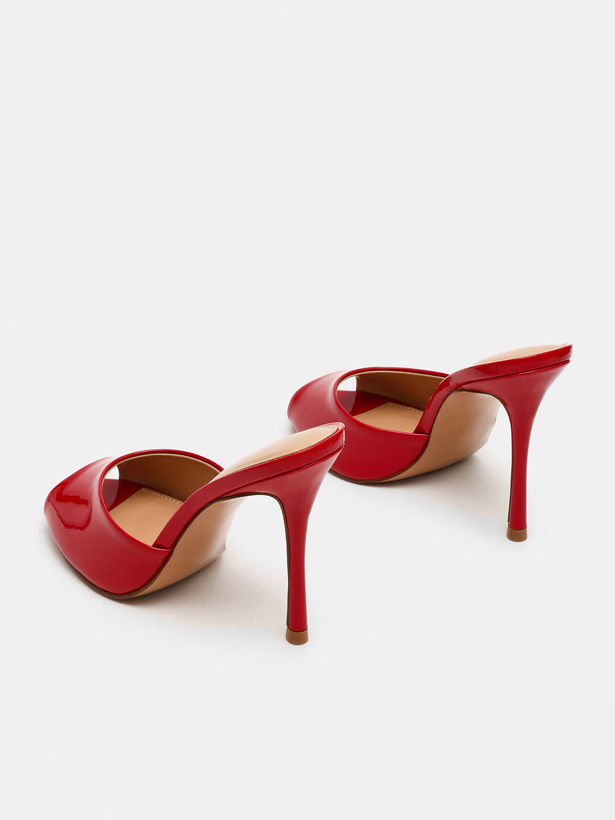 Round-Toe Slip-On High Stiletto Heels Pumps - Patent Red