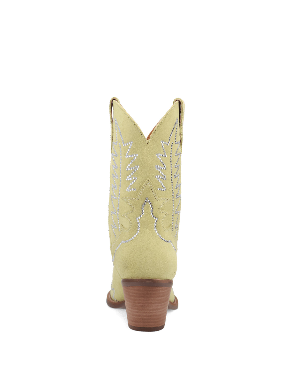 Lime Faux Suede Snip-Toe Western Embroidery With Rhinestones Ankle Cowgirl Boots