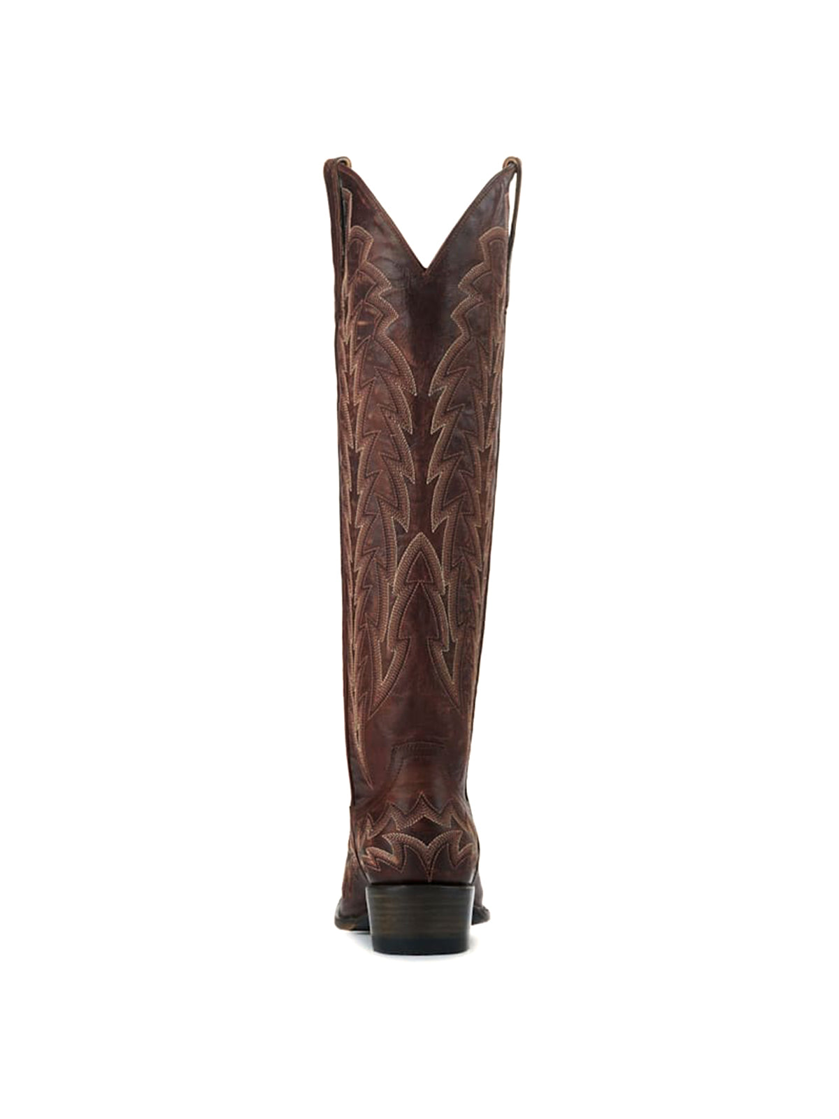 Dark Brass Snip-Toe Classic Embroidery Chic Wide Calf Knee High Tall Cowgirl Boots