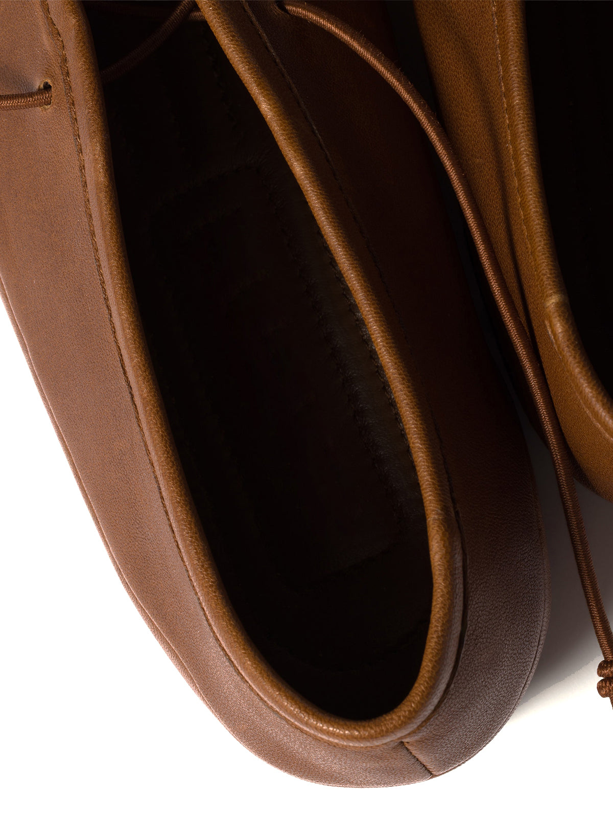 Brown Round-Toe Chic Lace-Up Front Bow Slip-On Flats