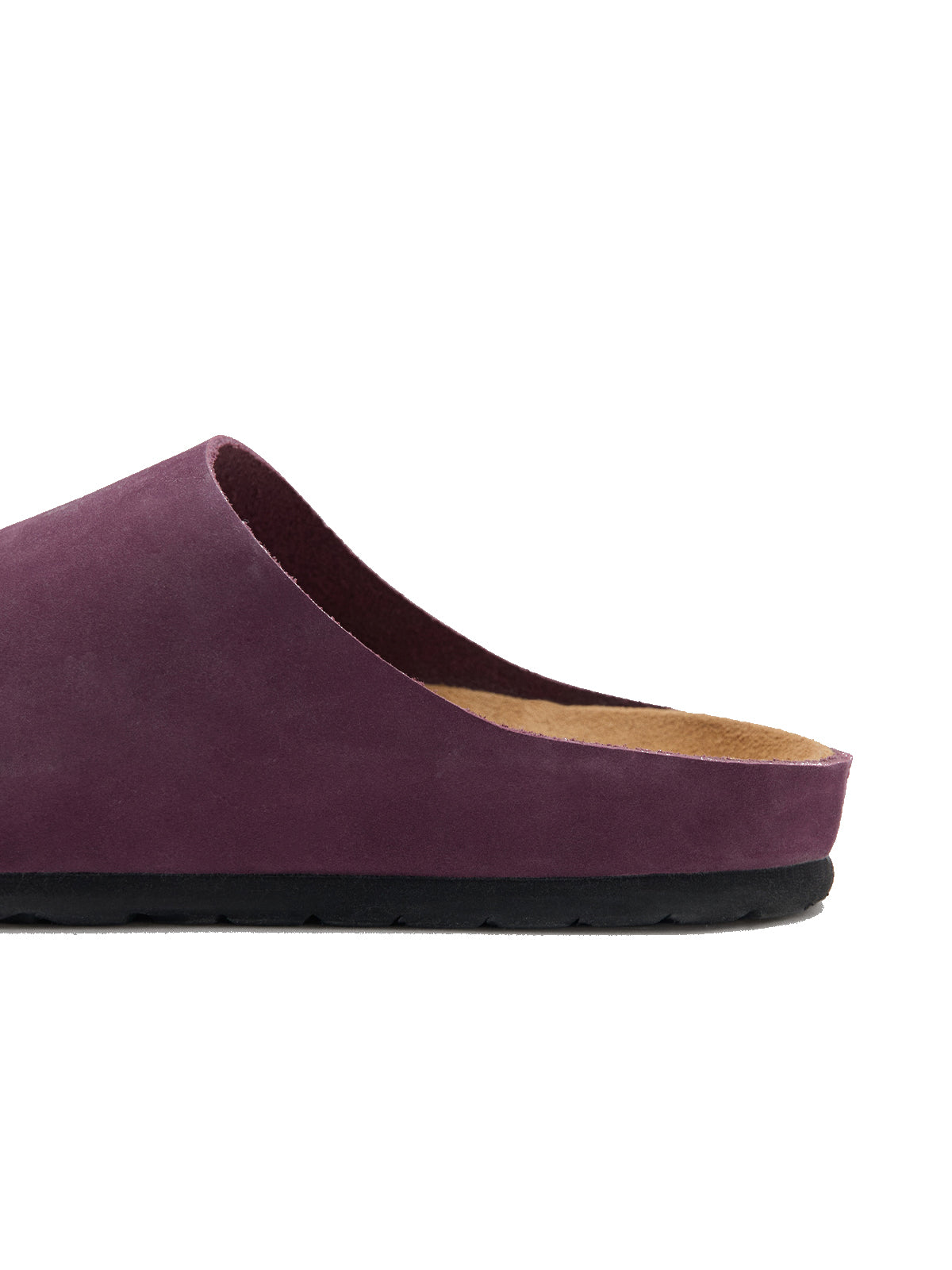 Lilac Faux Suede Round-Toe Simple Slip-On Mules Flats