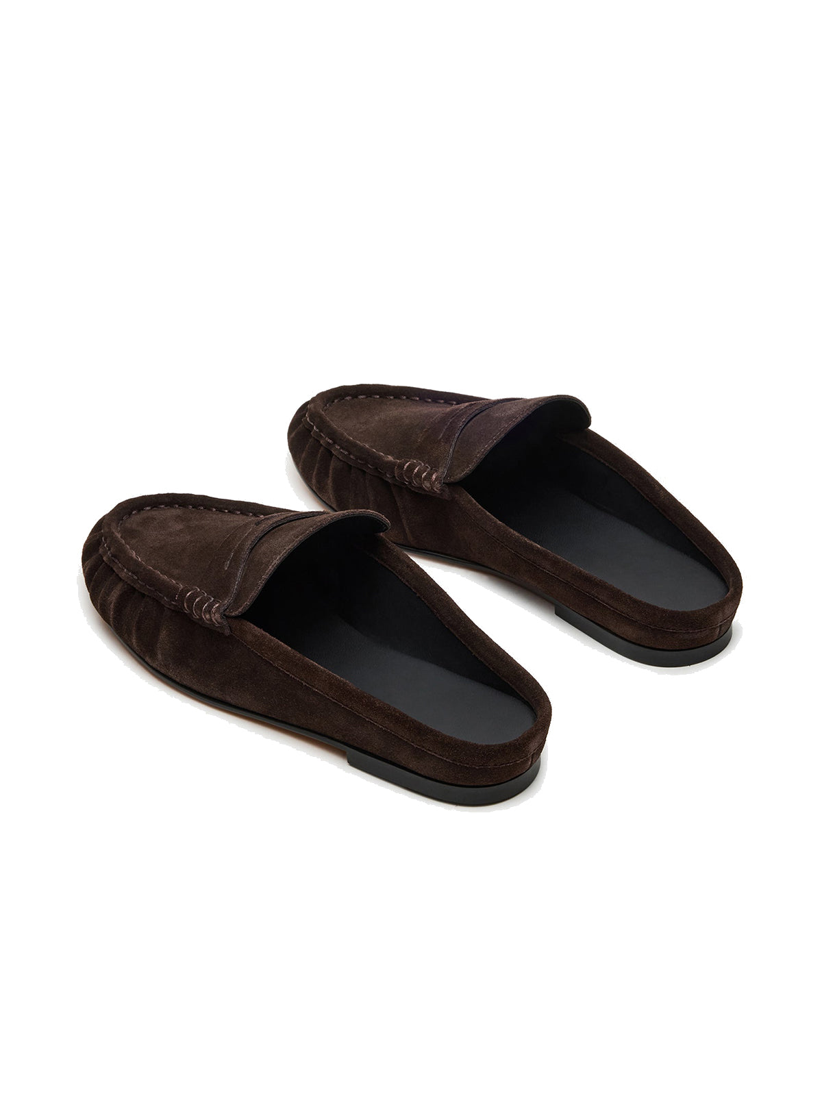 Coffee Faux Suede Round-Toe Stylish Slip-On Flats