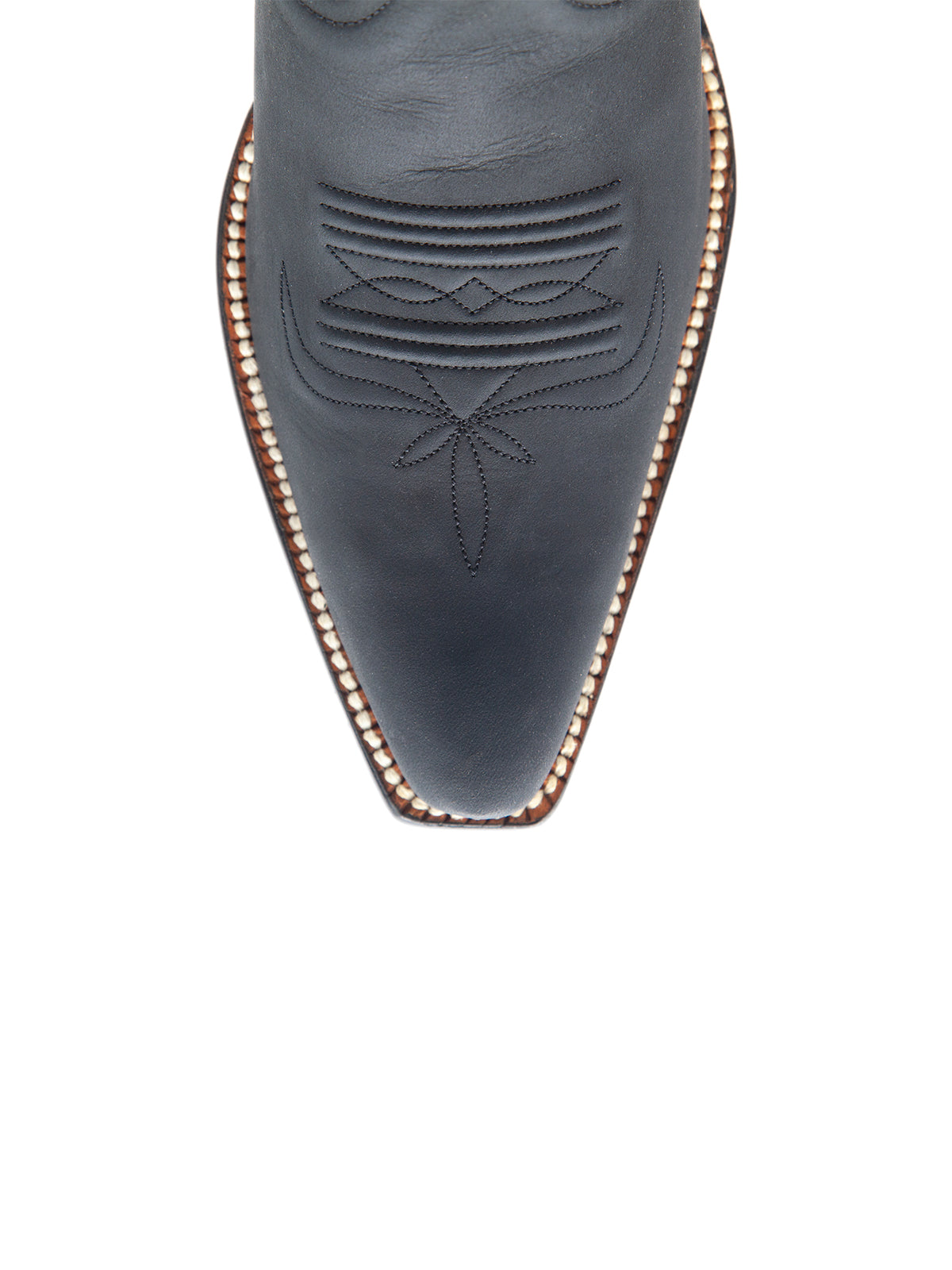 Black Snip-Toe Classic Eagle Embroidery Mid Calf Cowgirl Boots