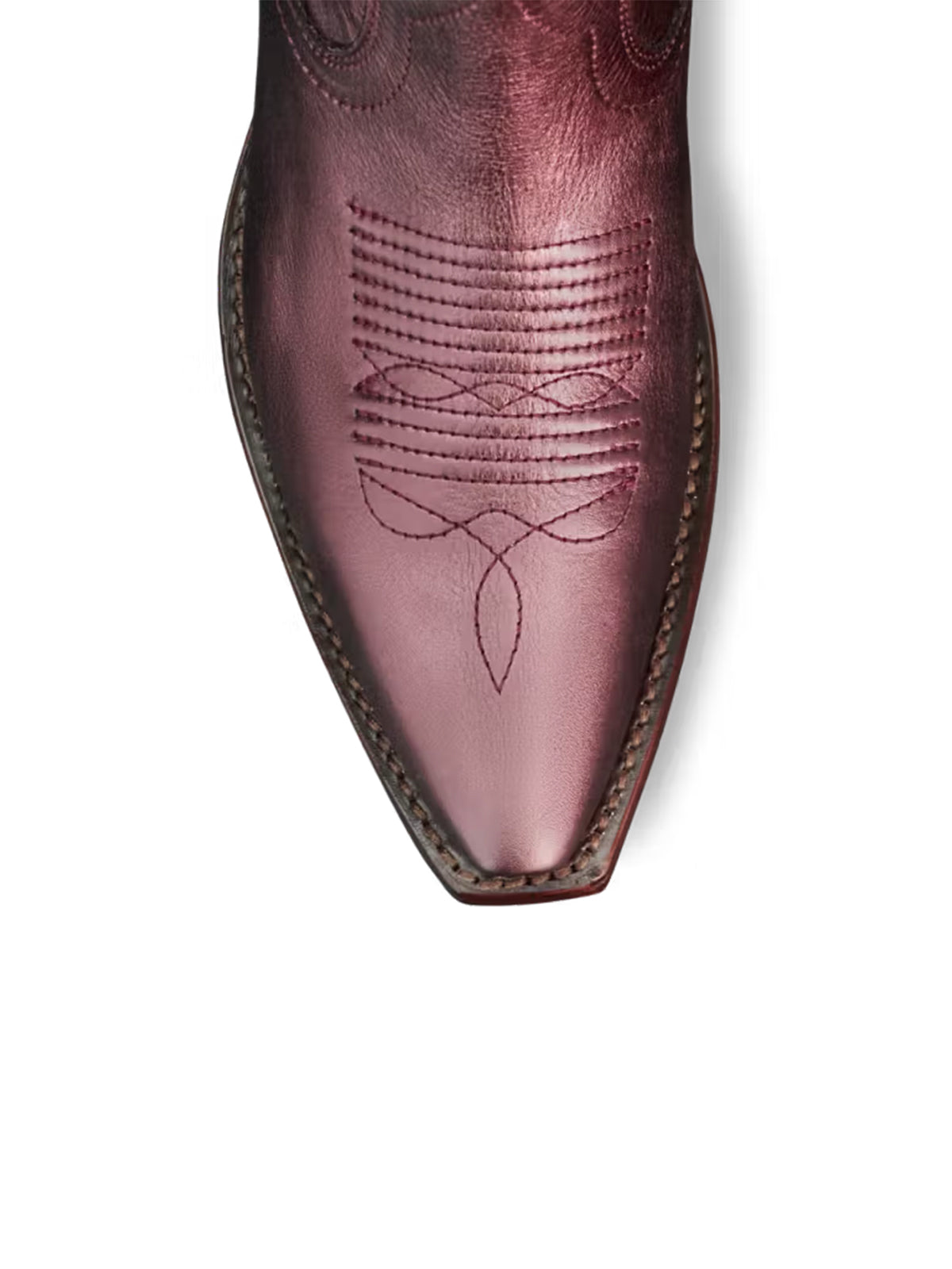 Metallic Purple Snip-Toe Embroidery Wide Calf Knee High Cowgirl Boots