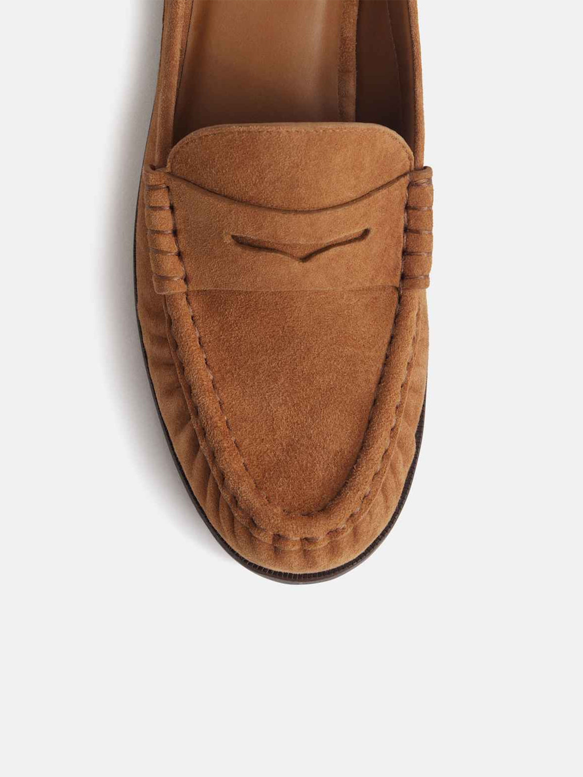 Brown Faux Suede Round-Toe Chic Slip-On Mules Flats